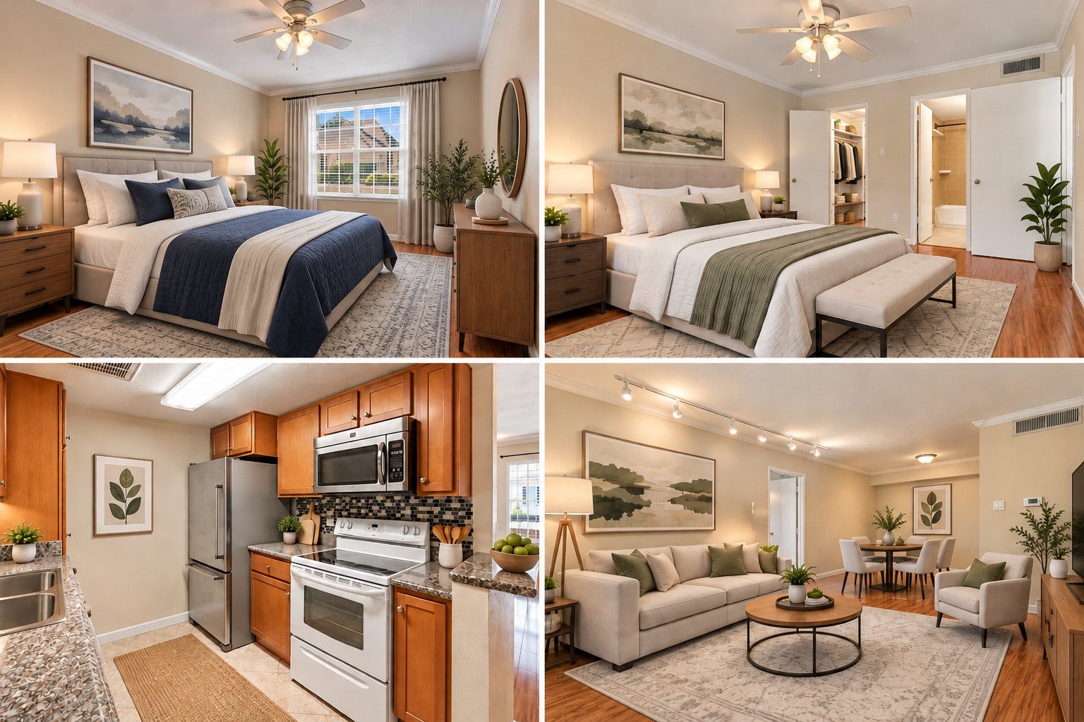 2250 Bering Drive, #80, Houston, TX 77057 Virtually staged bedrooms, living space, and kitchen. Make this home your own!