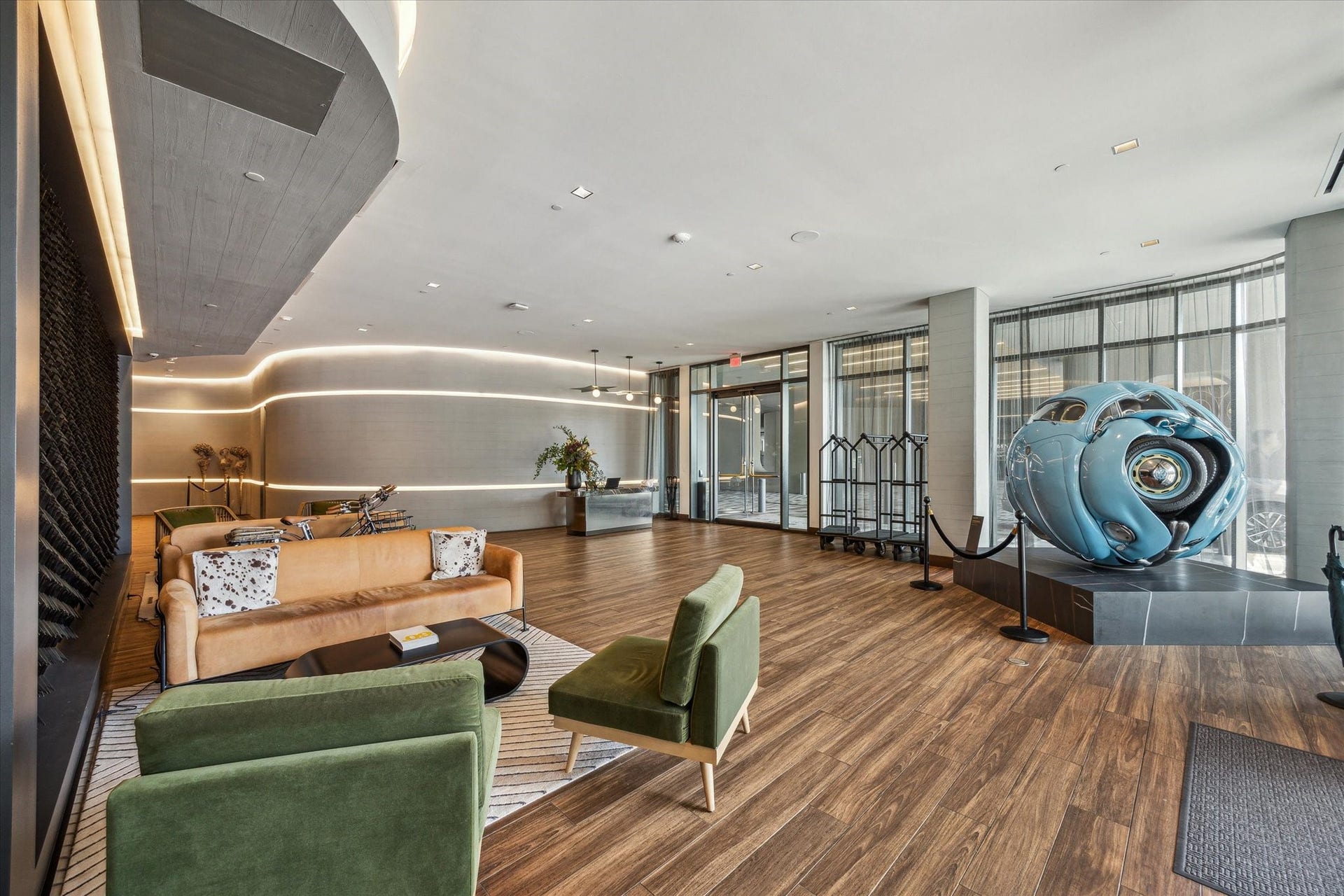 Thompson Hotel first floor lobby.