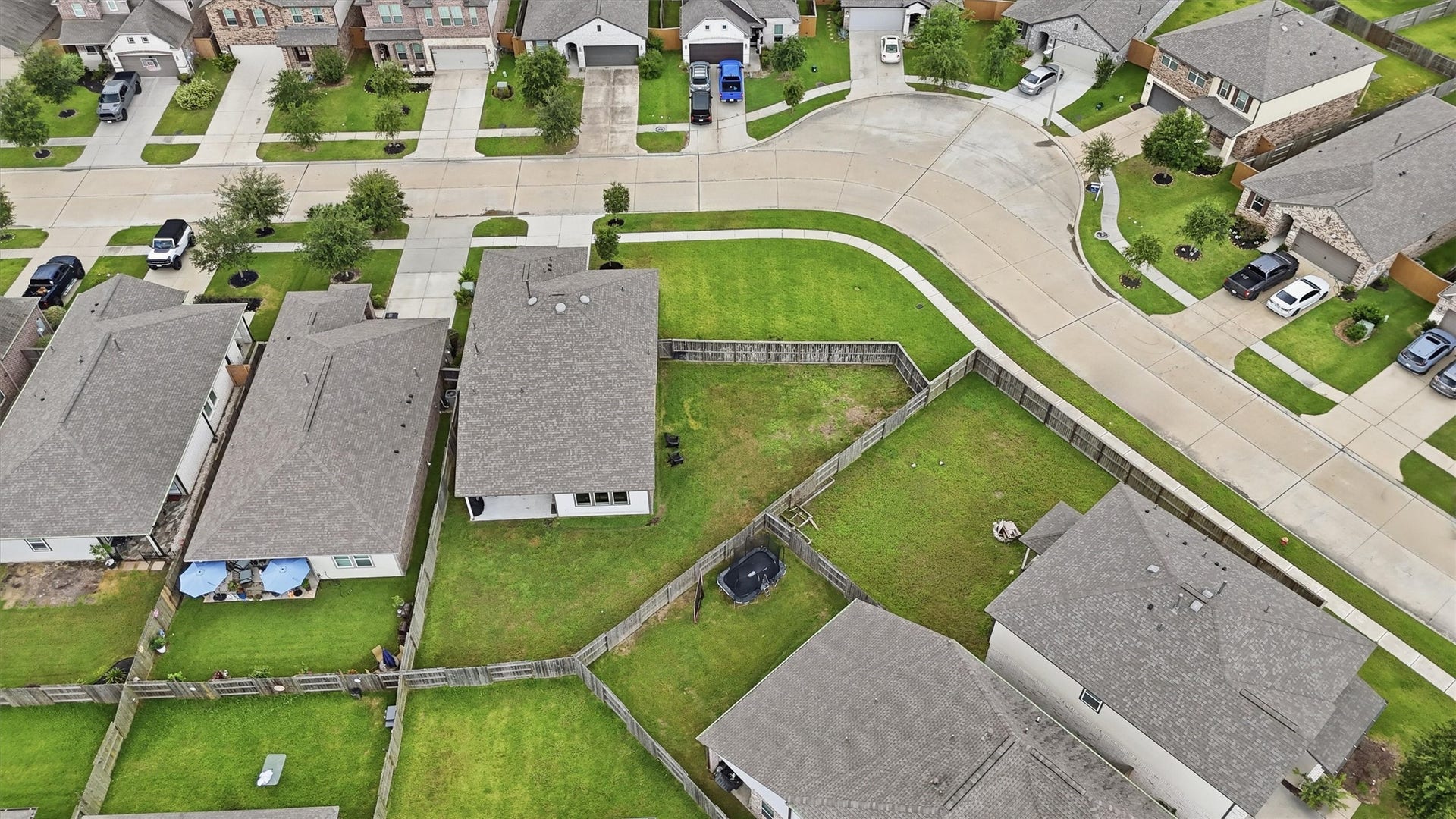 2130 Shellbark Way, La Marque, TX 77568 Aerial view of home and yard.