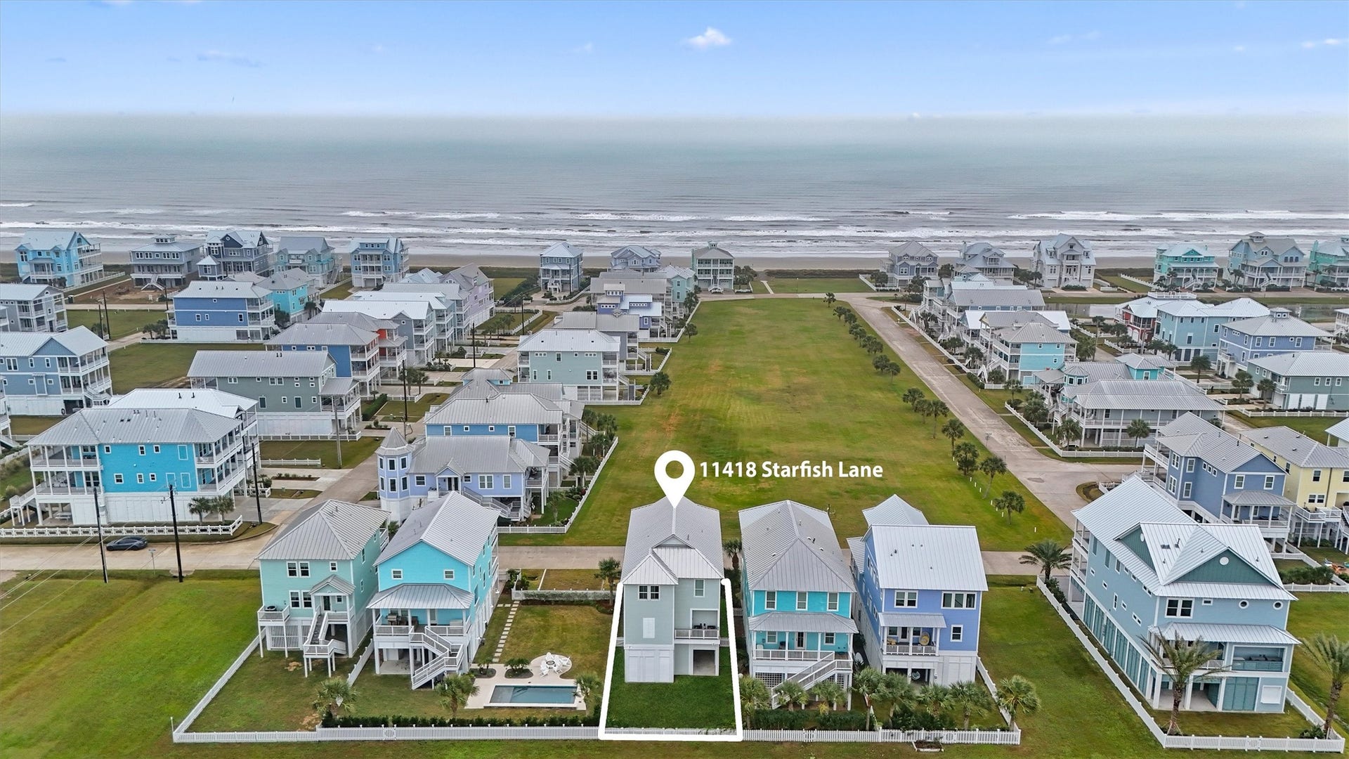 11418 Starfish Lane, Galveston, TX 77554 One of the defining features of Beachside Village is the adherence to the style of home design help to preserve the overall style of and standard that retains the overall character and theme of this beachside neighborhood