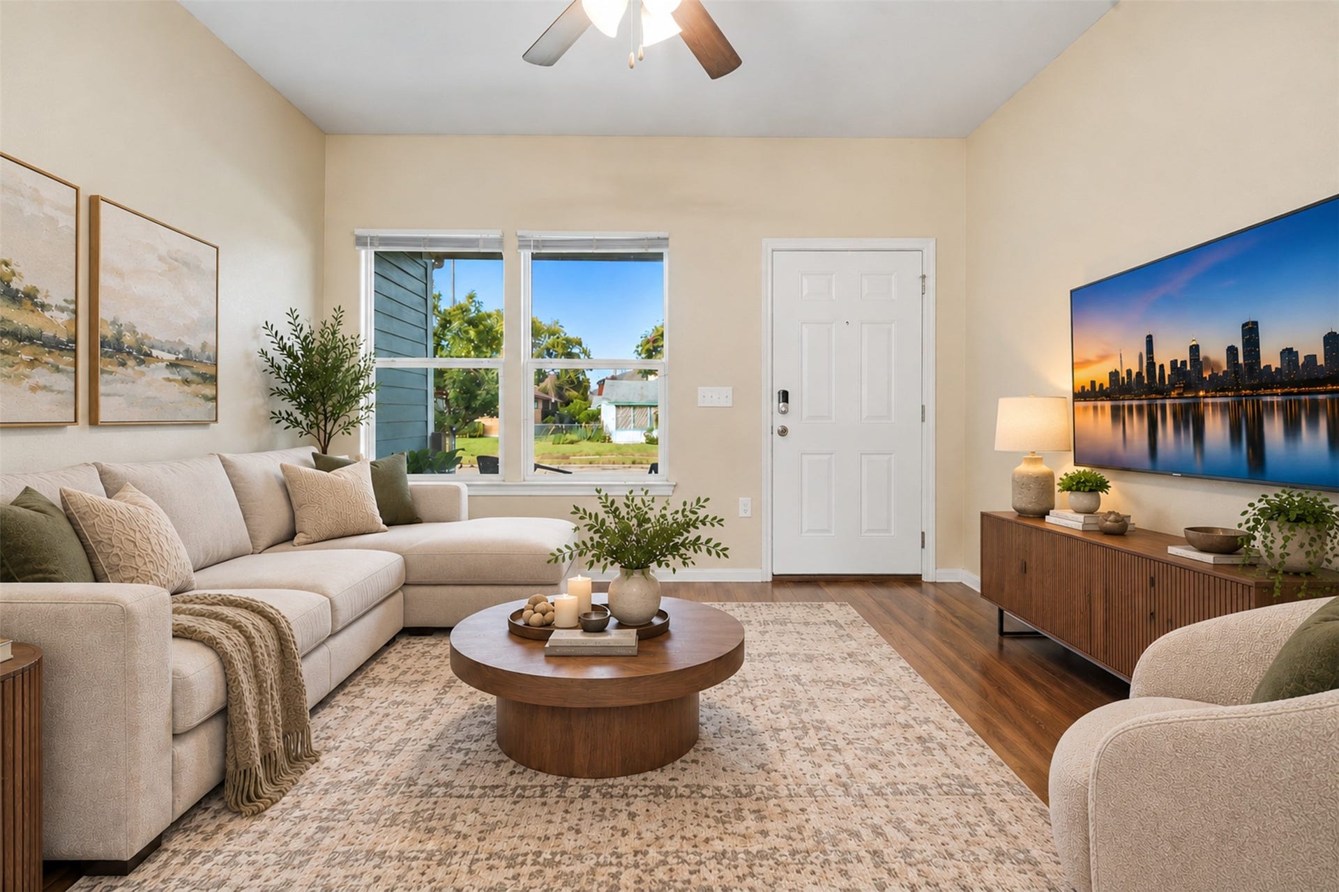 3030 Oakdale Street, Houston, TX 77004 Living Room Virtually Staged