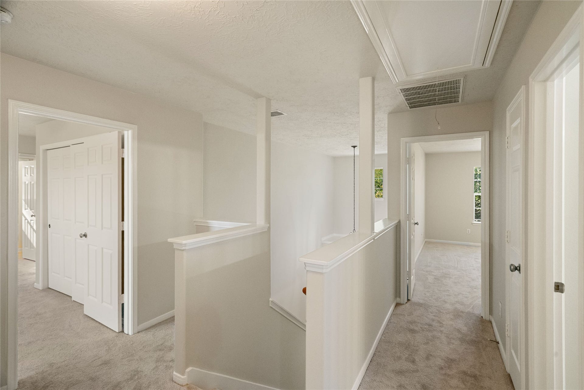 Top of Stairs Landing Area, Master to the Left, and Secondary Bedrooms, Hallway