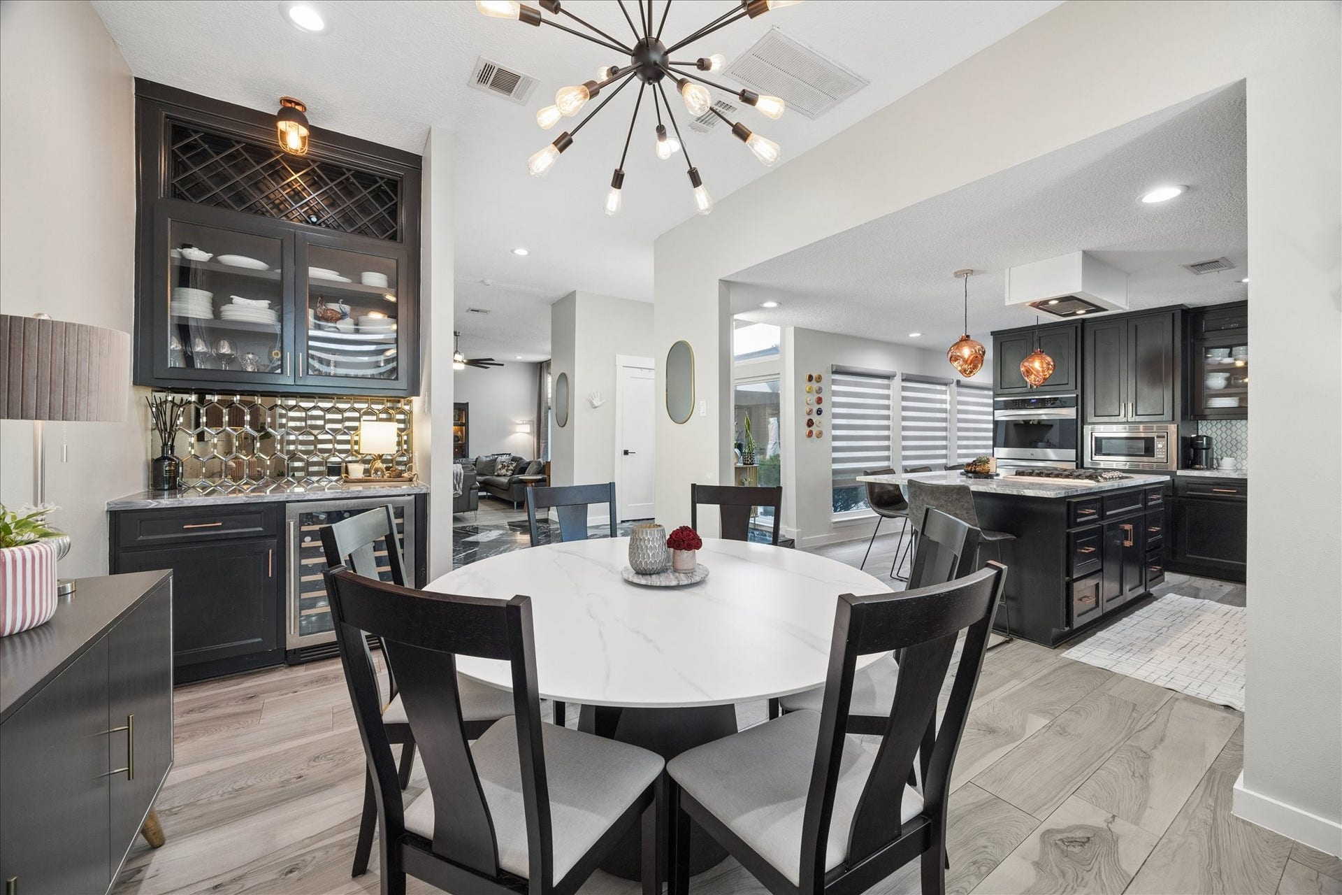 4531 Turf Valley Drive, Houston, TX 77084 dining room with dry bar