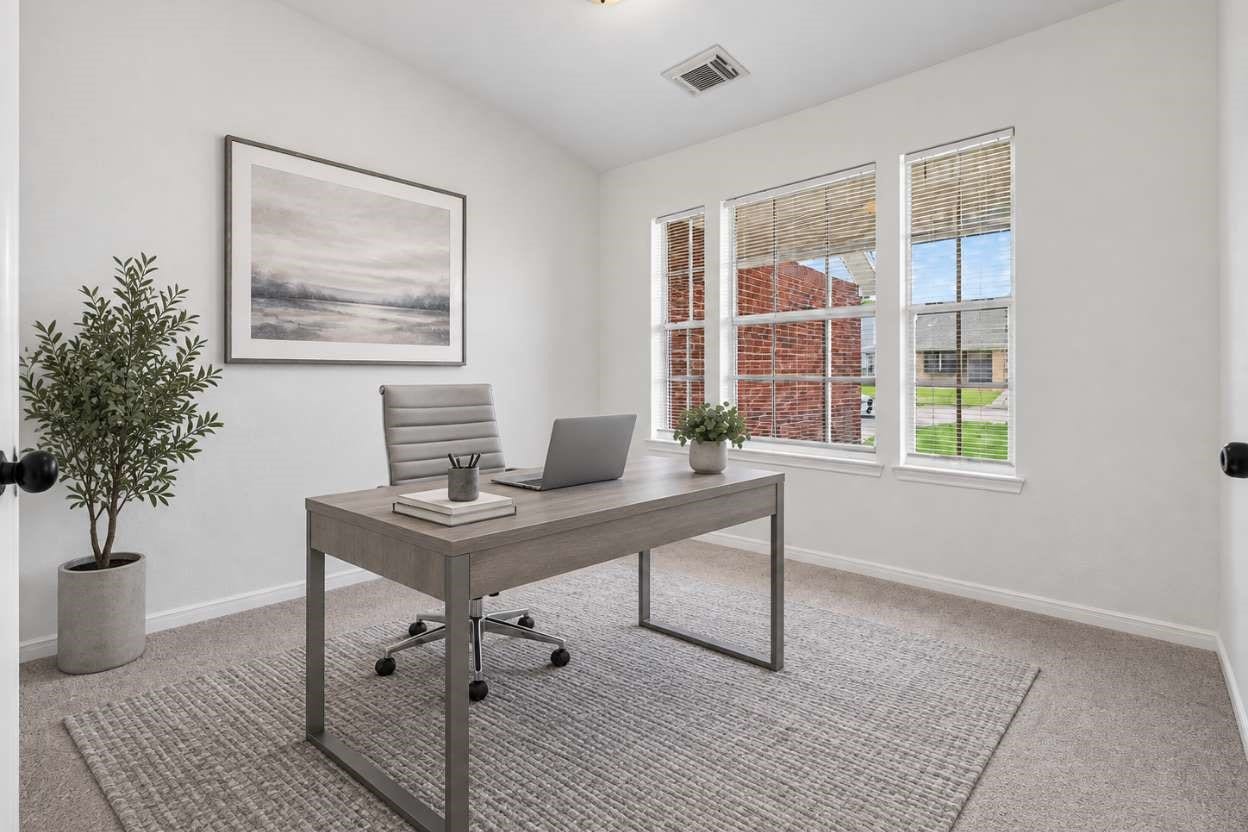 1st floor study. This image has been virtually staged for visual purposes.