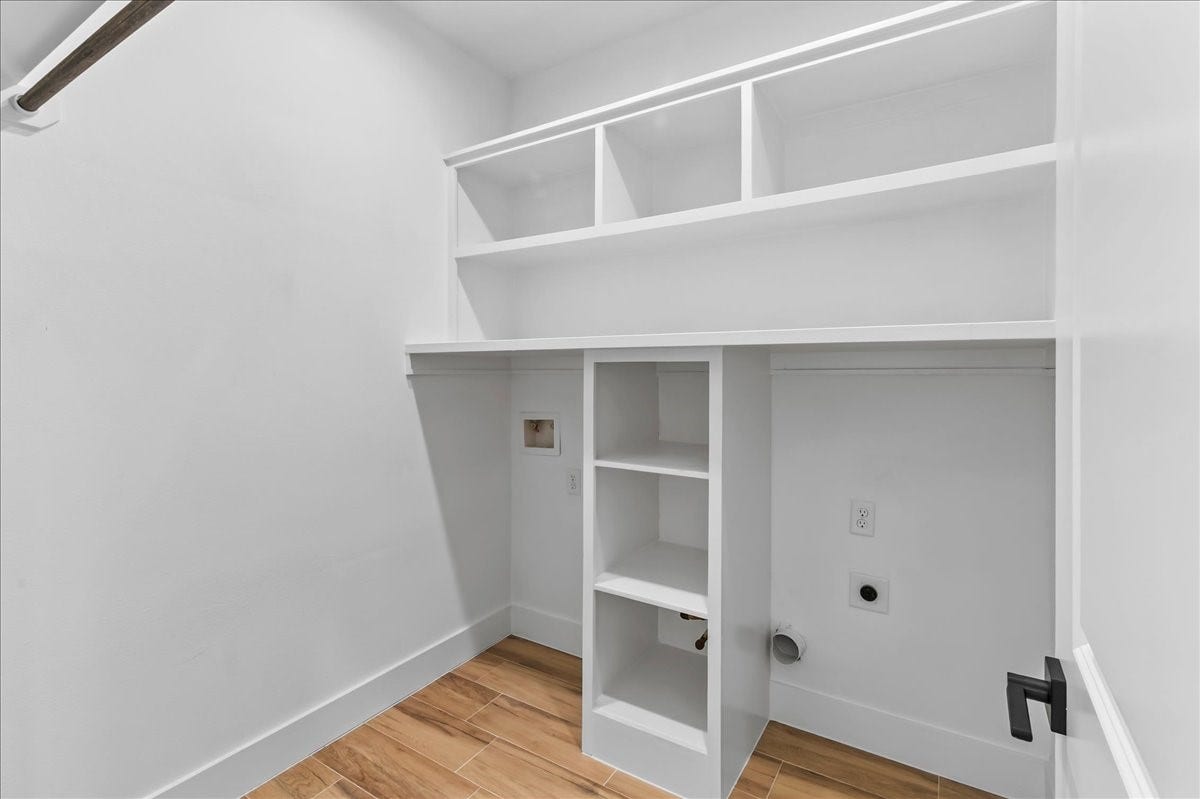 8323 Observatory Street, #A/B, Houston, TX 77088 Convenient laundry room featuring both electrical and gas connections for added flexibility and functionality. Design may vary. Pictures are from a previous build.