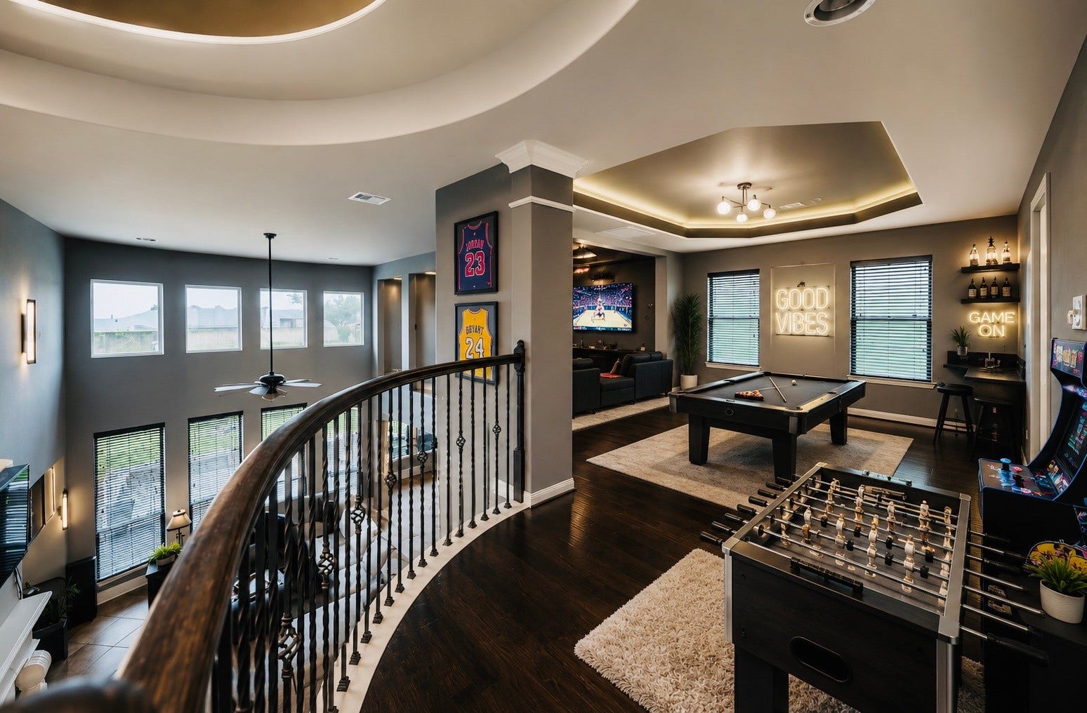 6323 Orange Blossom Lane, Rosenberg, TX 77471 virtual stage of your dream game room. Endless possibilities!