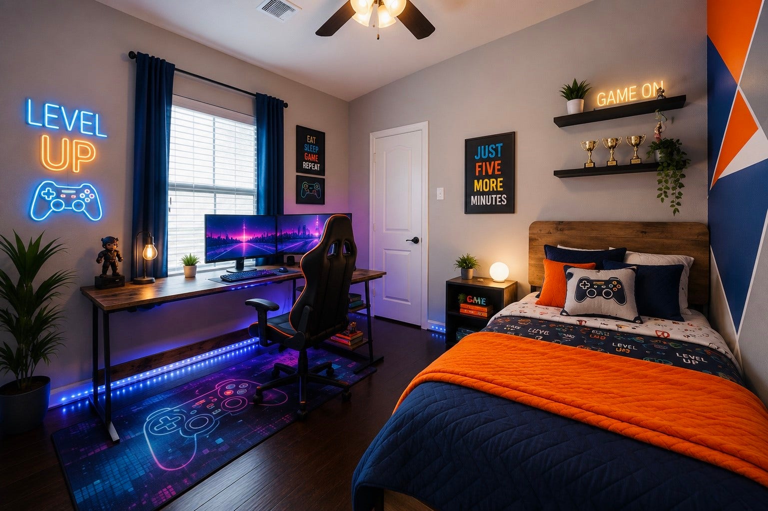 6323 Orange Blossom Lane, Rosenberg, TX 77471 virtual stage of how you can transform the room into a kids dream look.