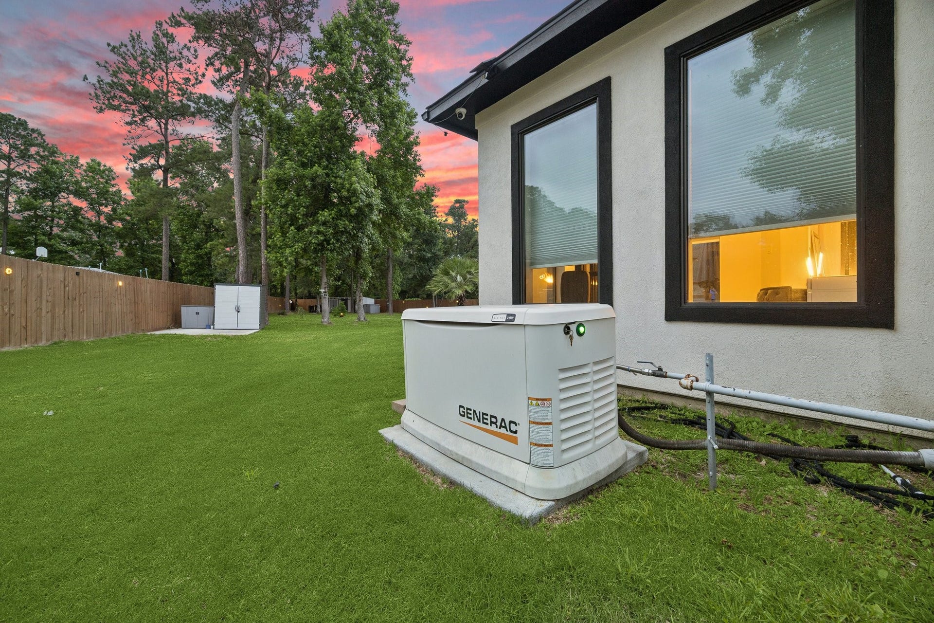 27303 E Benders Landing Boulevard, Spring, TX 77386 Whole-home Generac generator provides added comfort, convenience, peace of mind during storms or unexpected power outages, helps to keep the home running smoothly when needed most.