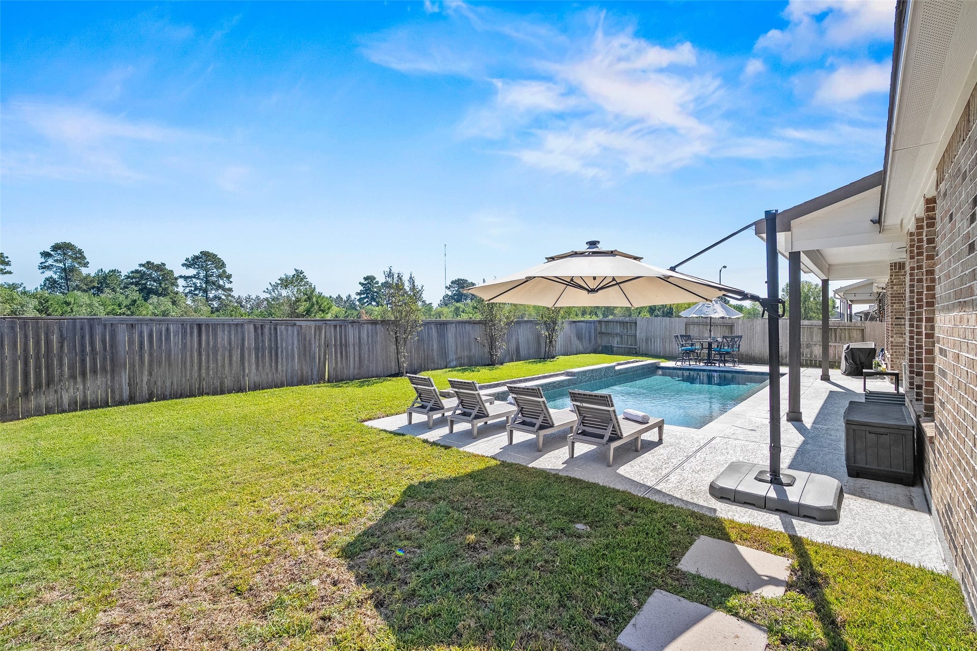 Plenty of space for lounging or playing.  The sunrise from this angle is beautiful!
