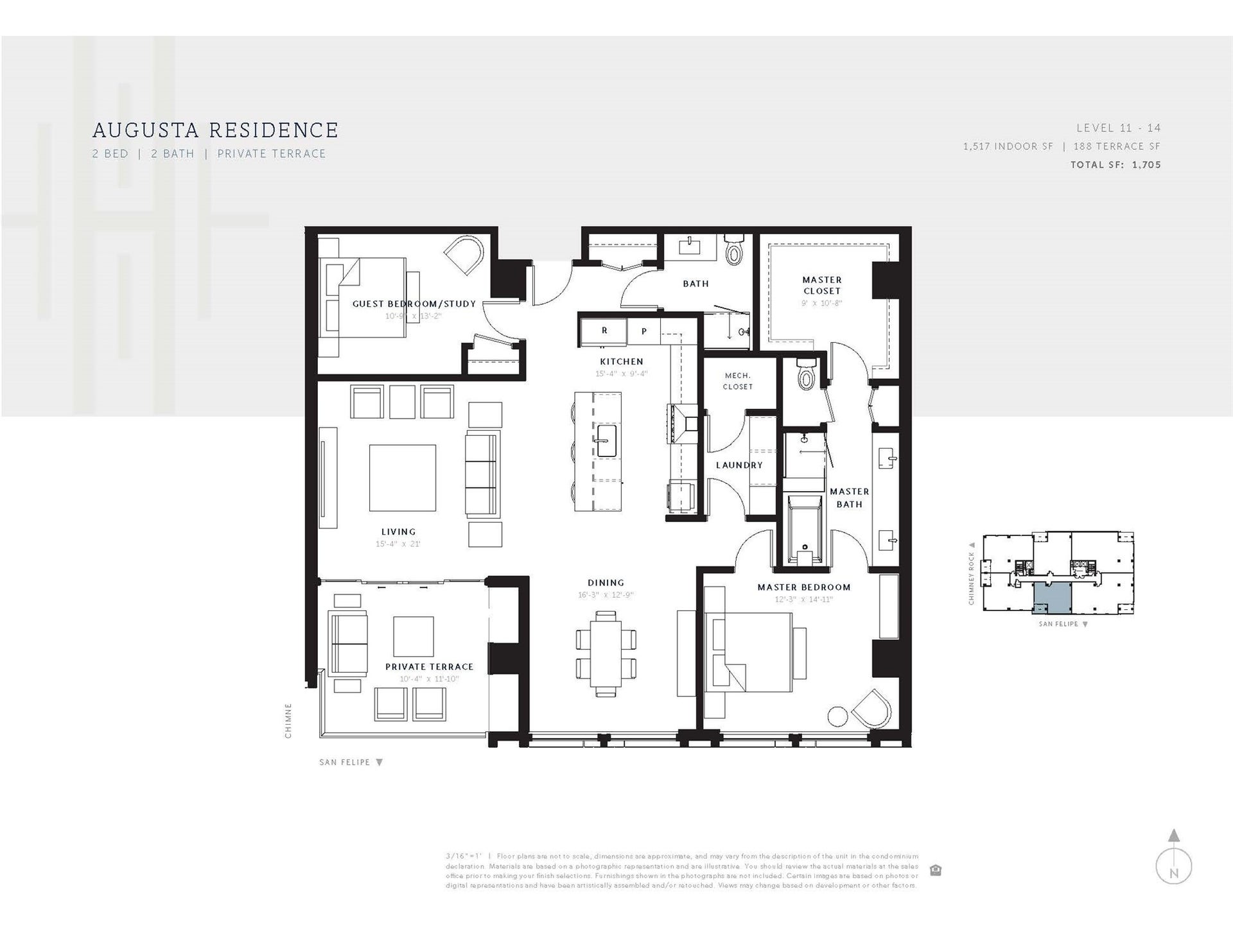 5656 San Felipe Street, #1403, Houston, TX 77056 Augusta Floor Plan