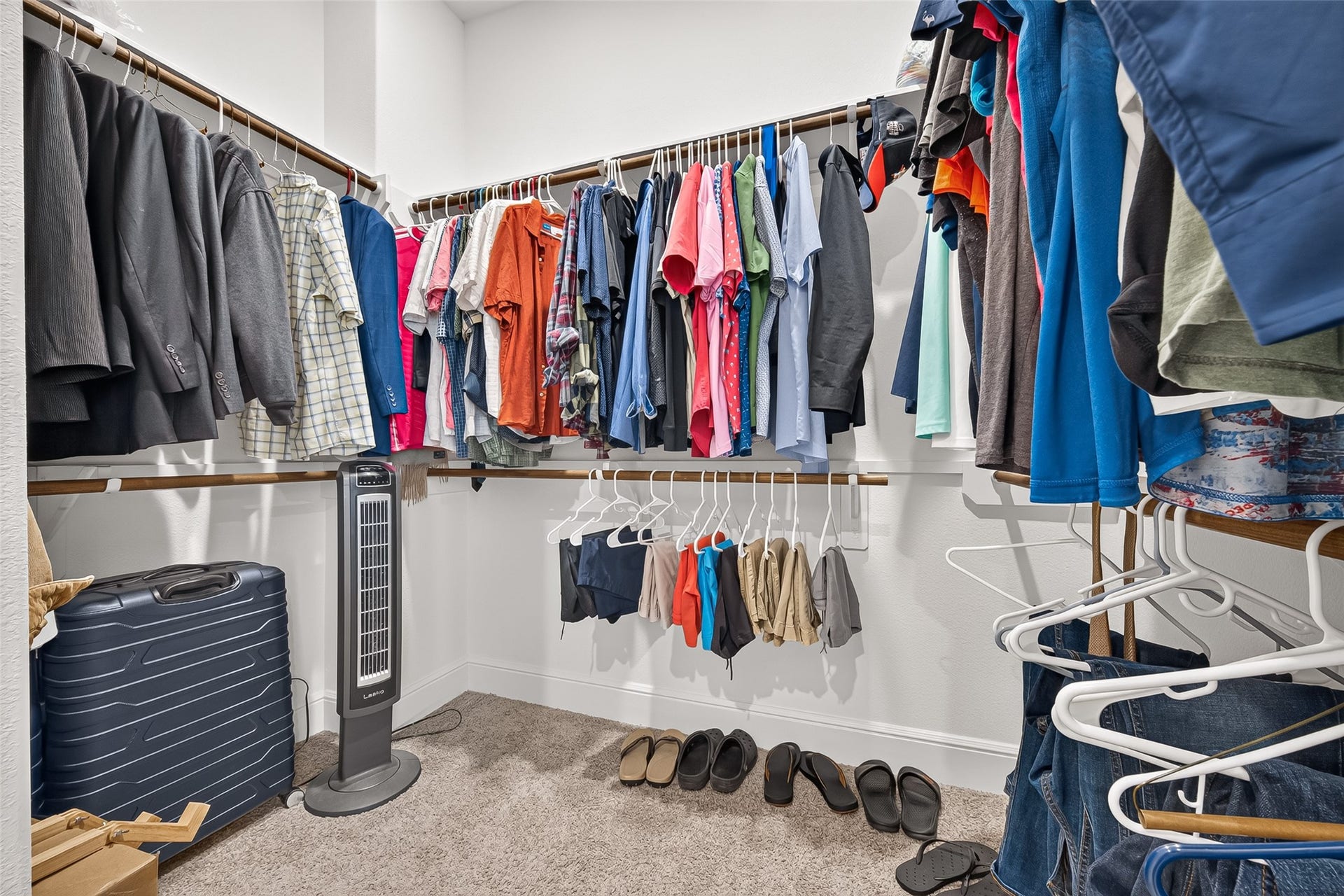 Generously sized primary closet.