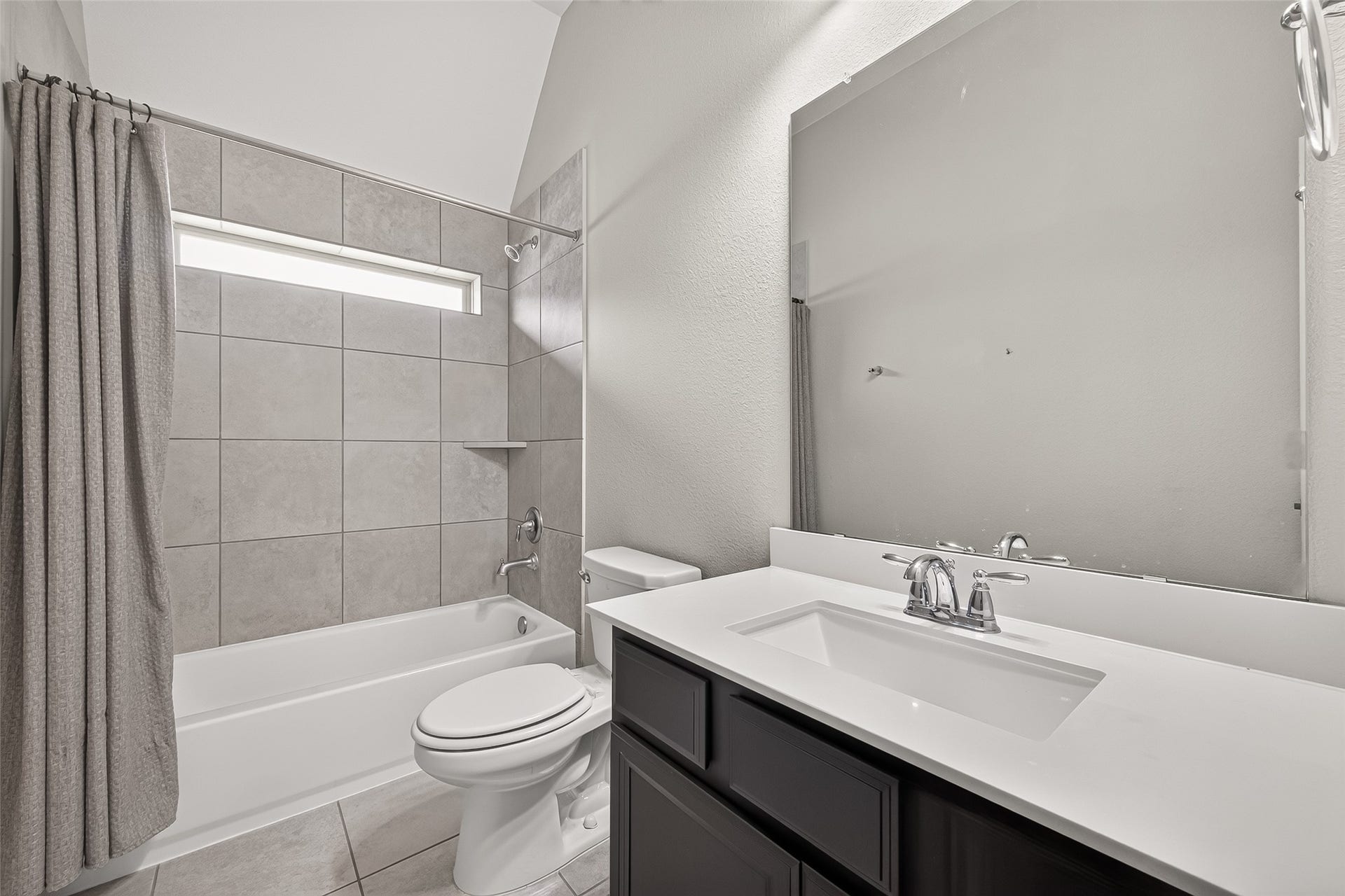 This bathroom serves the one bedroom and also the game room.