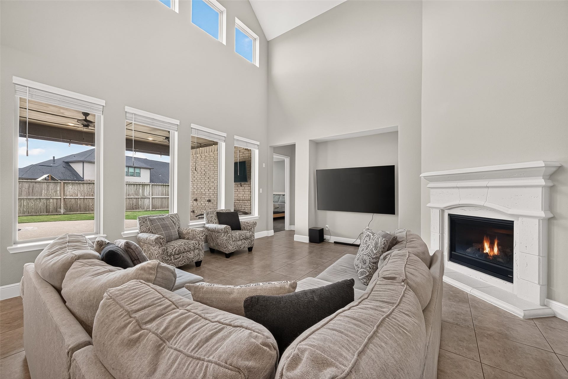 High ceilings throughout the home.