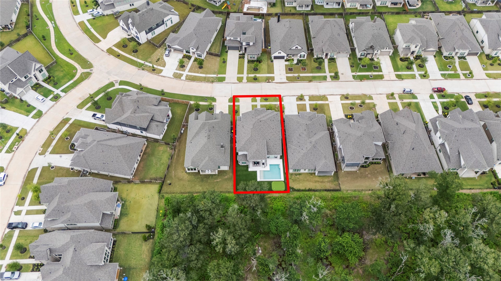 4439 Southpoint Way, Fulshear, TX 77441 Aerial view from the rear.