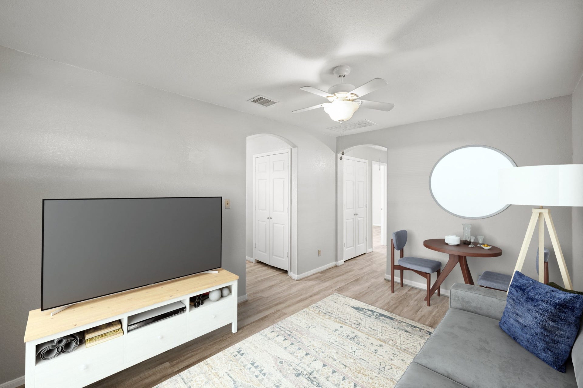 Virtually staged family room