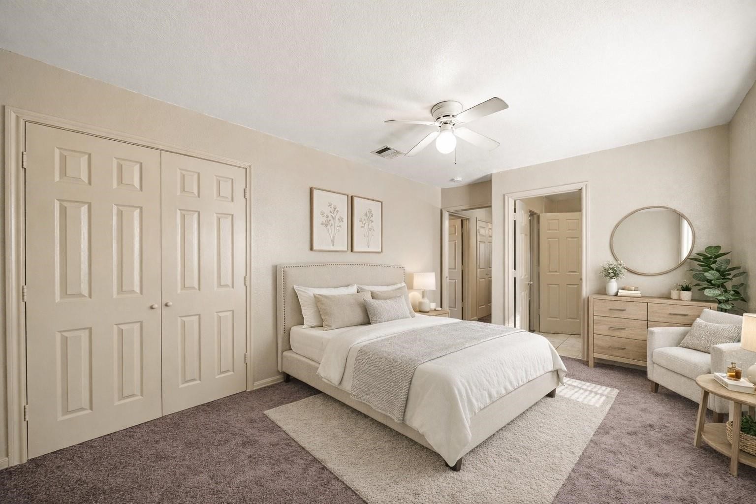 Unit A Virtually Staged Primary Bedroom