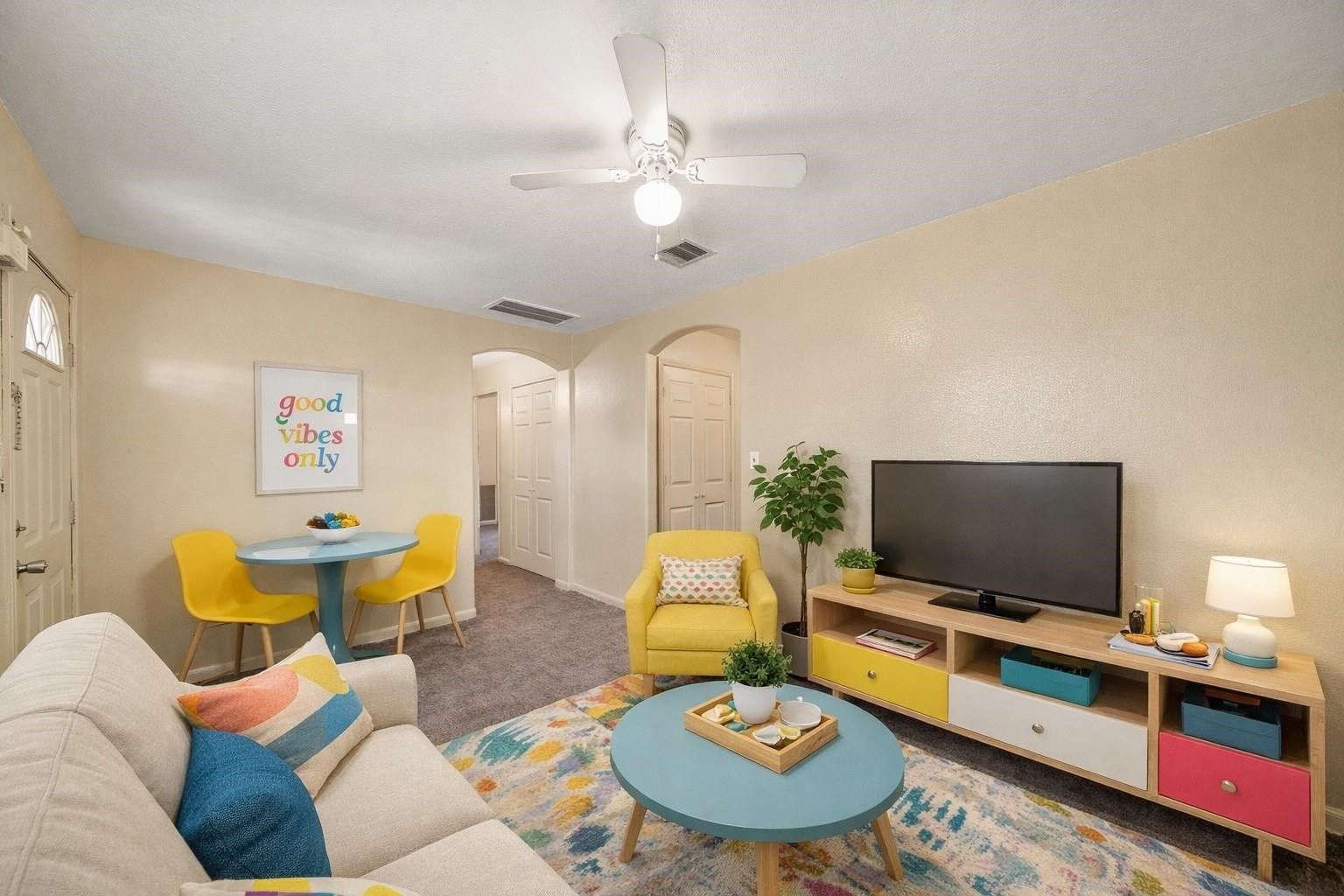 Unit A Virtually Staged living room