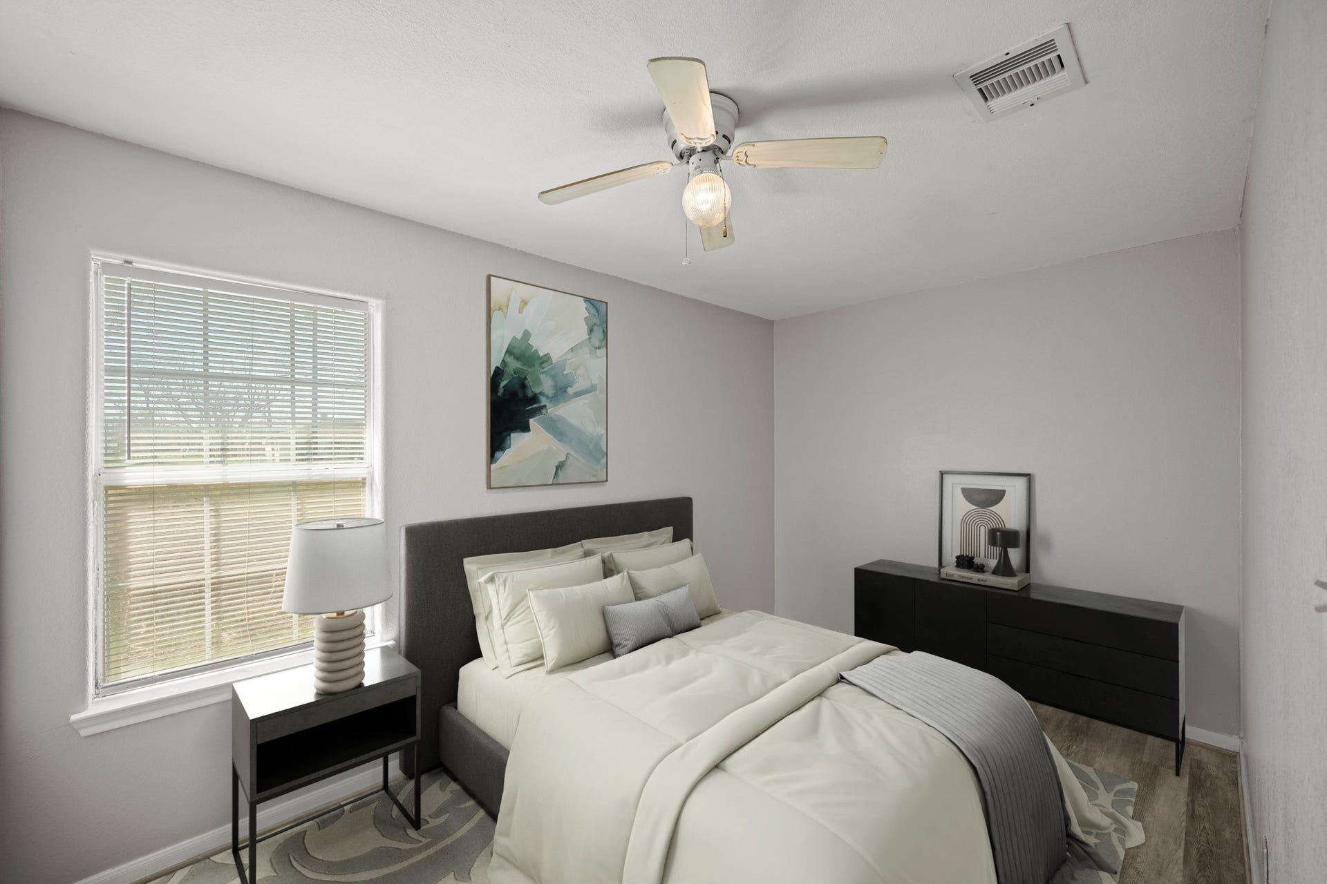Virtually staged alternate bedroom