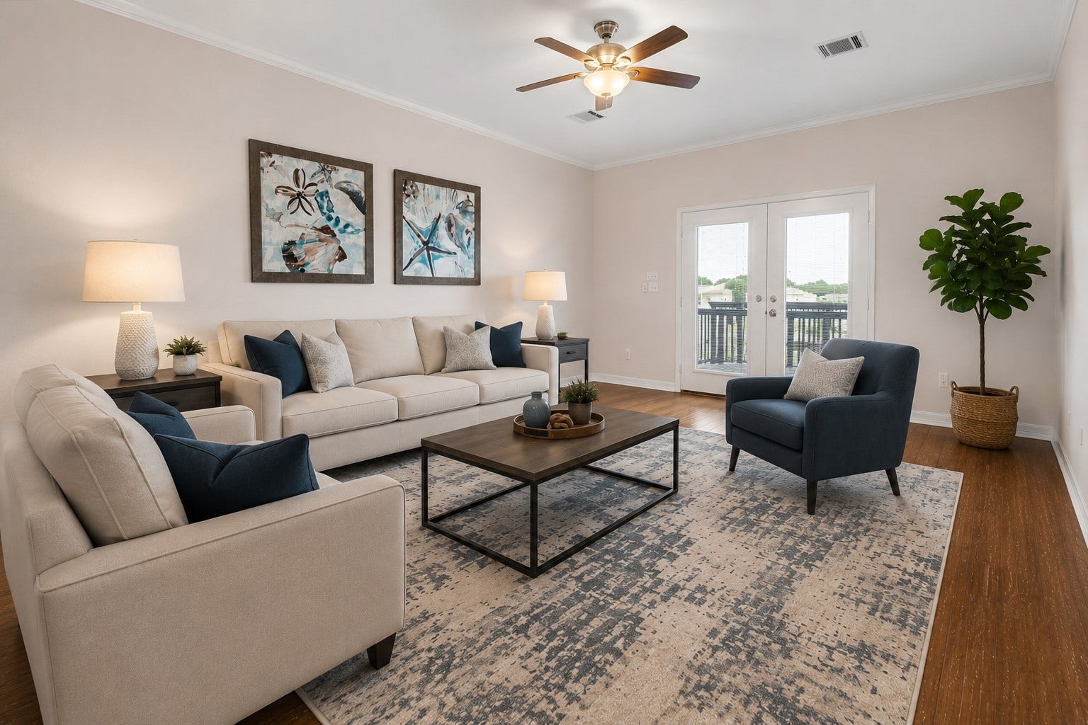 437 Pompano Street, Bayou Vista, TX 77563 Virtually staged living room