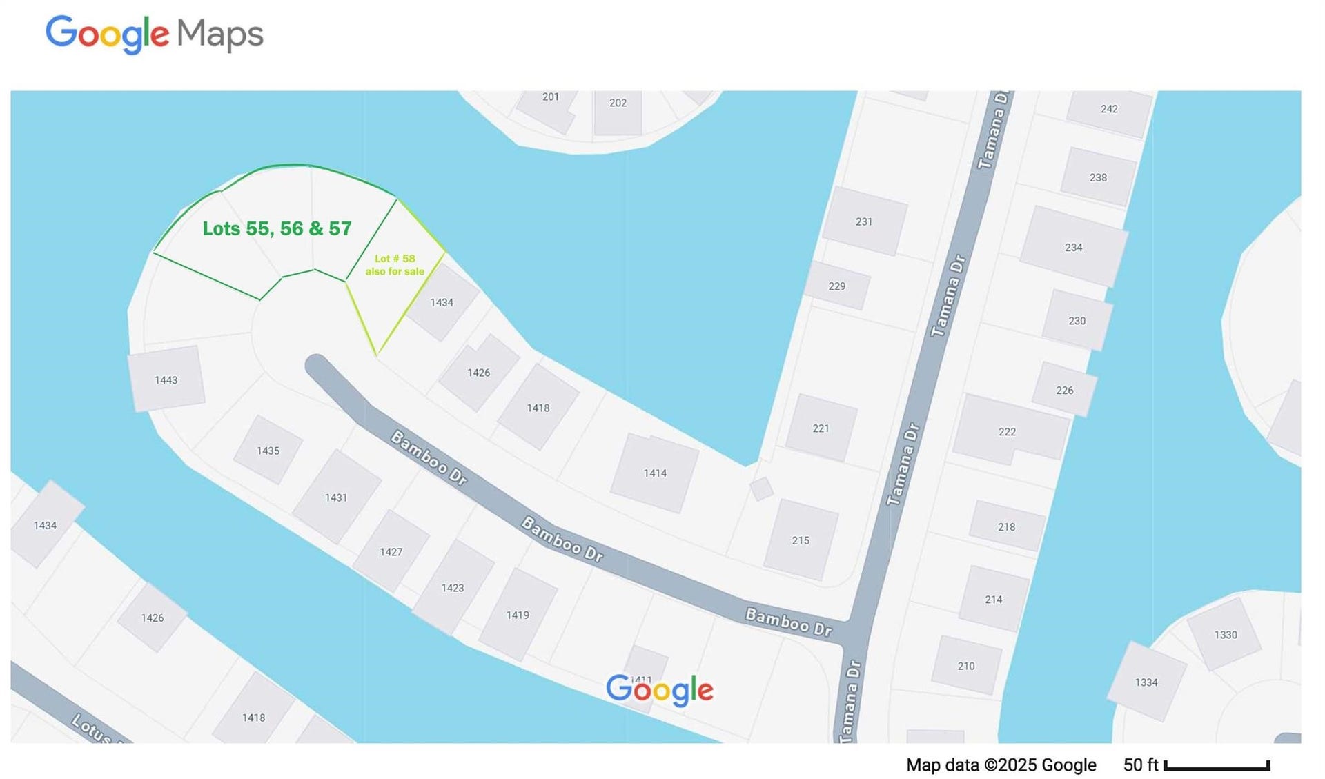 0 Bamboo Drive, Tiki Island, TX 77554 Three lots to be sold together - #58 also available for sale by same owner