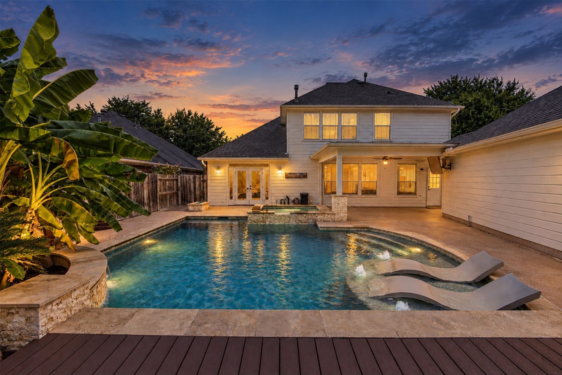 11707 River Vine Court, Tomball, TX 77377 Twilight pool view