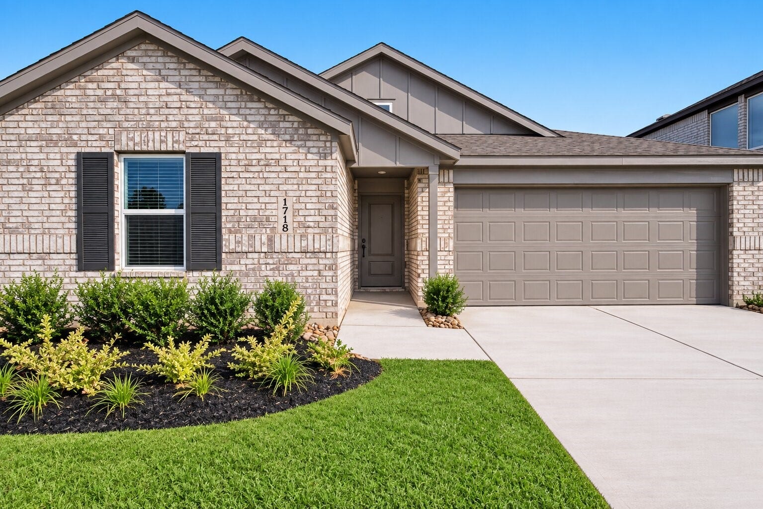1718 Primrose Pointe Drive, Crosby, TX 77532 A closer look at the homes charming brick exterior and beautifully maintained landscaping sets the tone for the clean, contemporary spaces waiting inside.