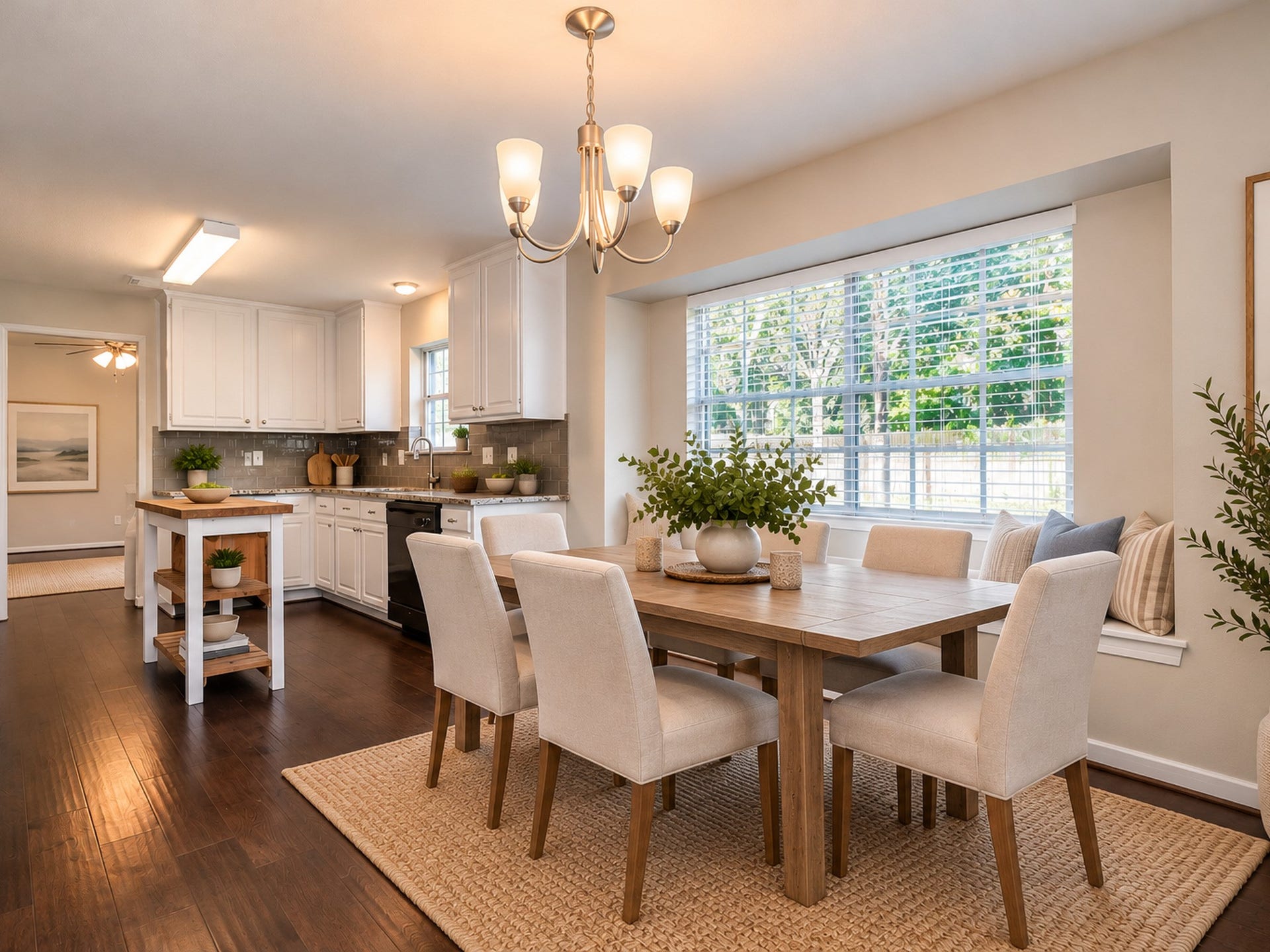18622 Islandbreeze Drive, Spring, TX 77379 Beautiful breakfast nook and everyday dining area virtually staged for reference and not to scale.