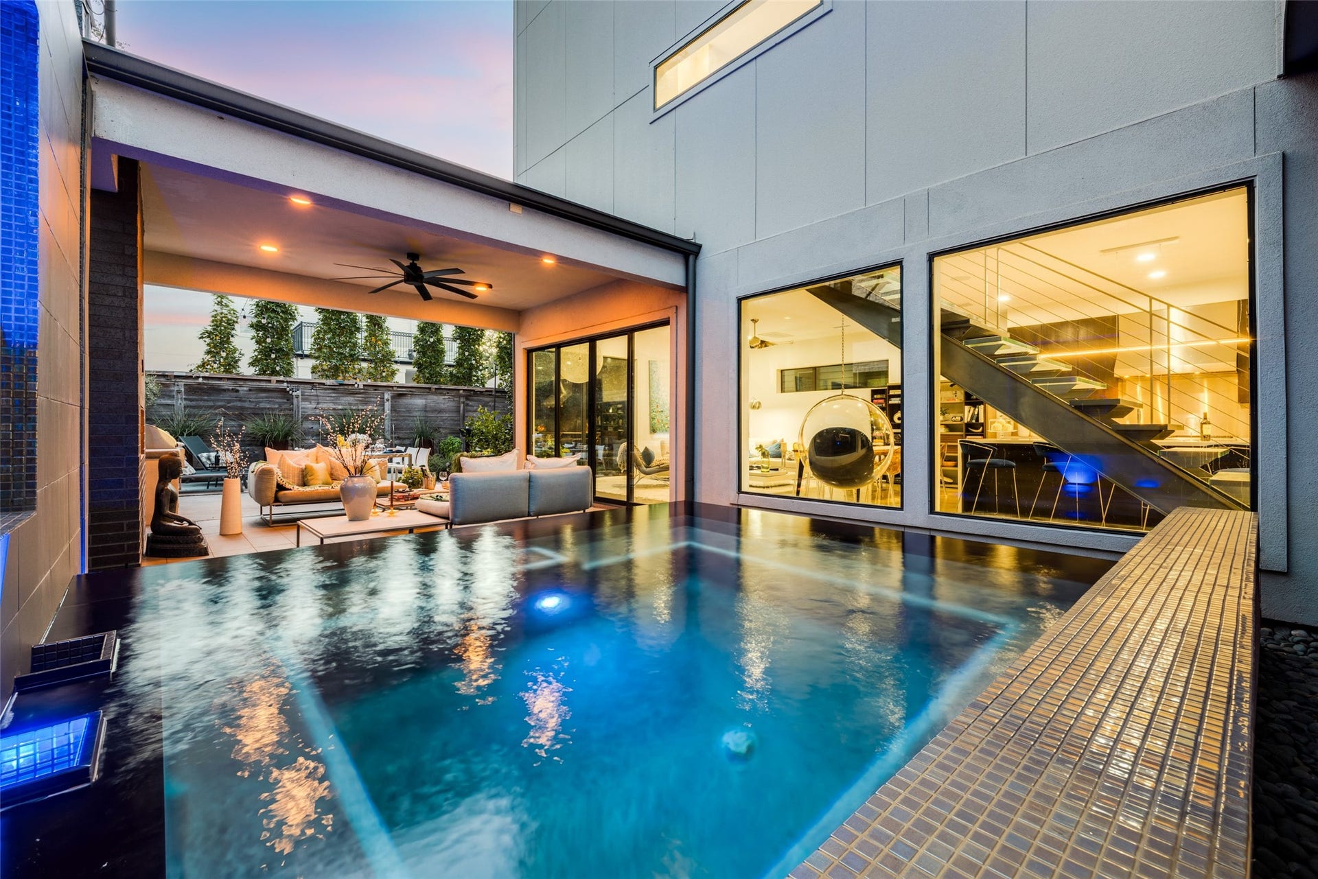 2014 Park Street, Houston, TX 77019 WOW - 2014 Park St - BEAUTIFUL unfurnished modern 4 bed (could be 5), elevator ready, gorgeous custom home with the most fantastic spacious outdoor award winning back yard with heated pool & wet & dry Sauna is waiting for you!