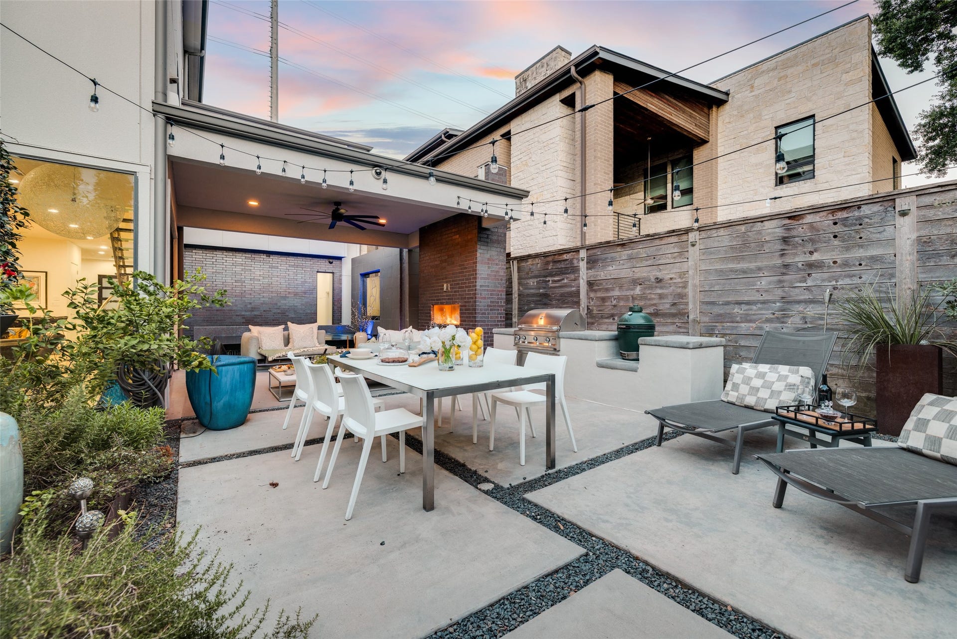 2014 Park Street, Houston, TX 77019 Lots of party & outdoor living space, covered patio, fire for cool Houston winter nights, great outdoor kitchen