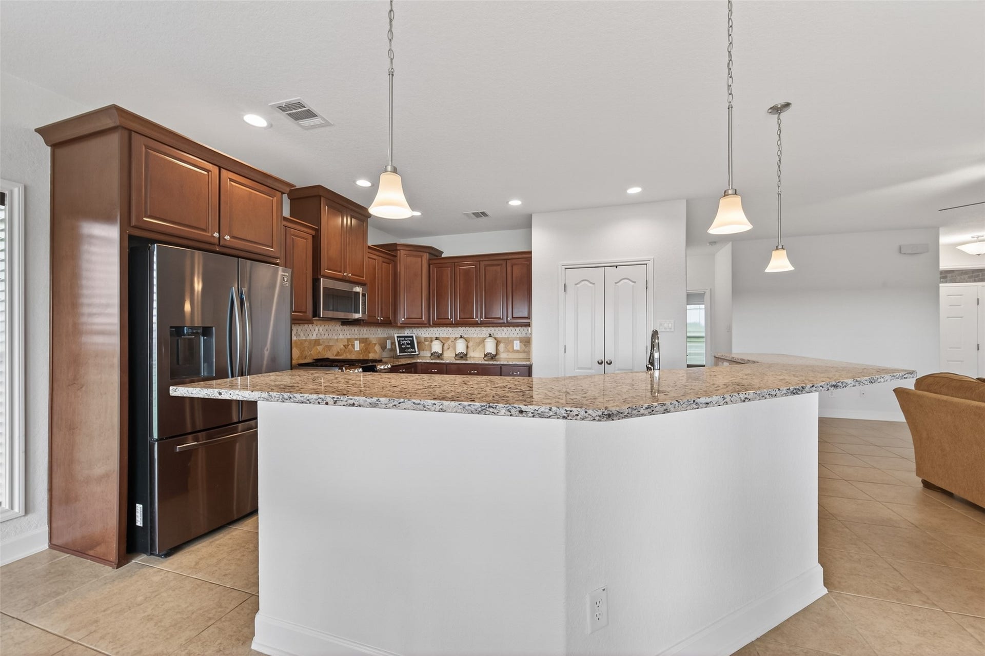 Kitchen with granite countertops