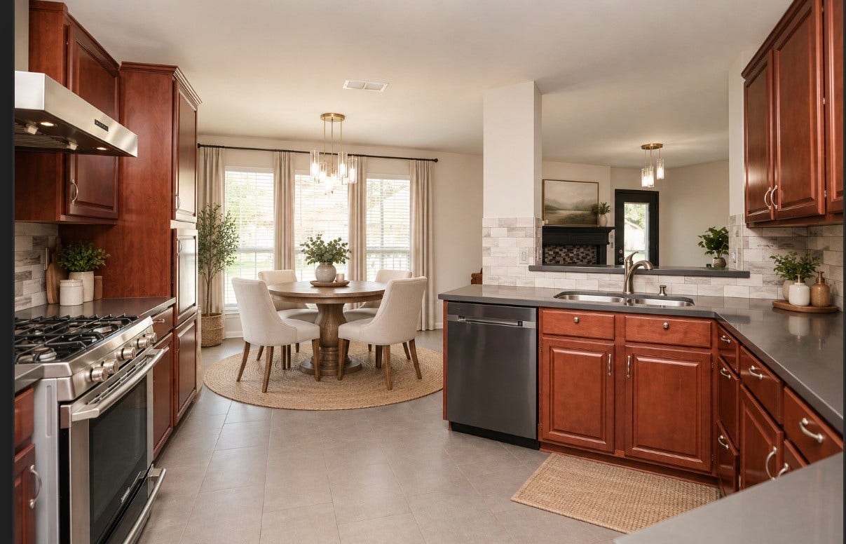 10403 Twin Oak Drive, Conroe, TX 77385 Virtually Staged Dining Space off Kitchen