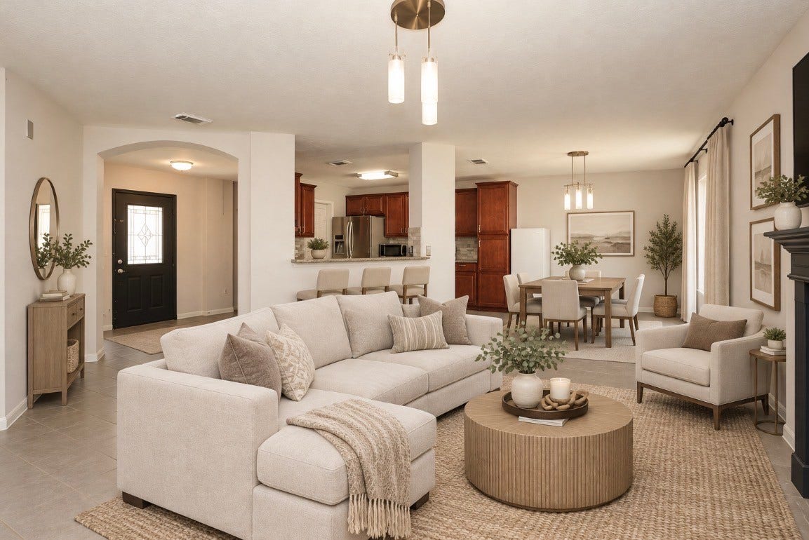 10403 Twin Oak Drive, Conroe, TX 77385 Virtually Staged Family Room