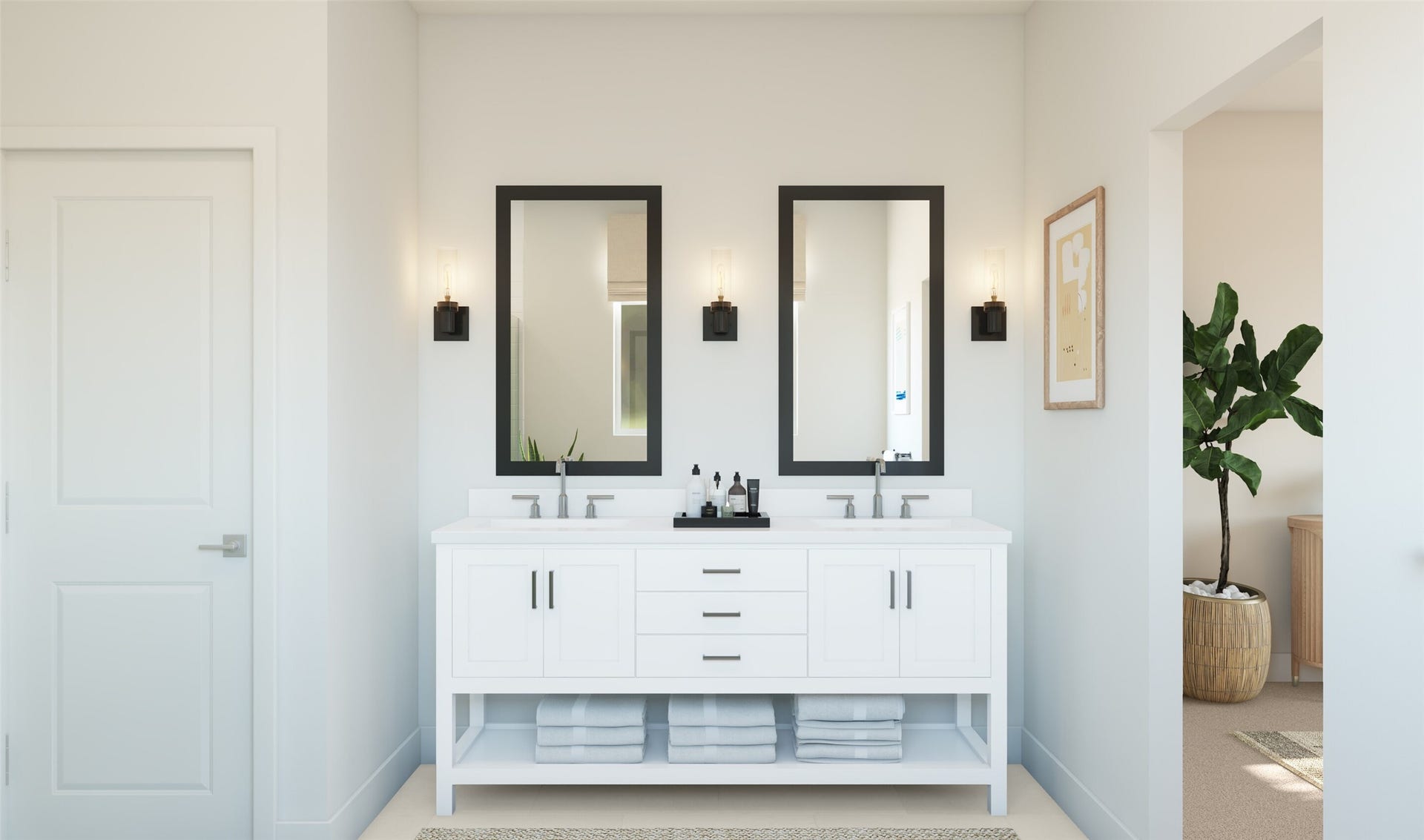 23647 Gulf Prairie Drive, Katy, TX 77493 Relaxing primary bath with dual sinks (*Artist rendering used for illustration purposes only.)