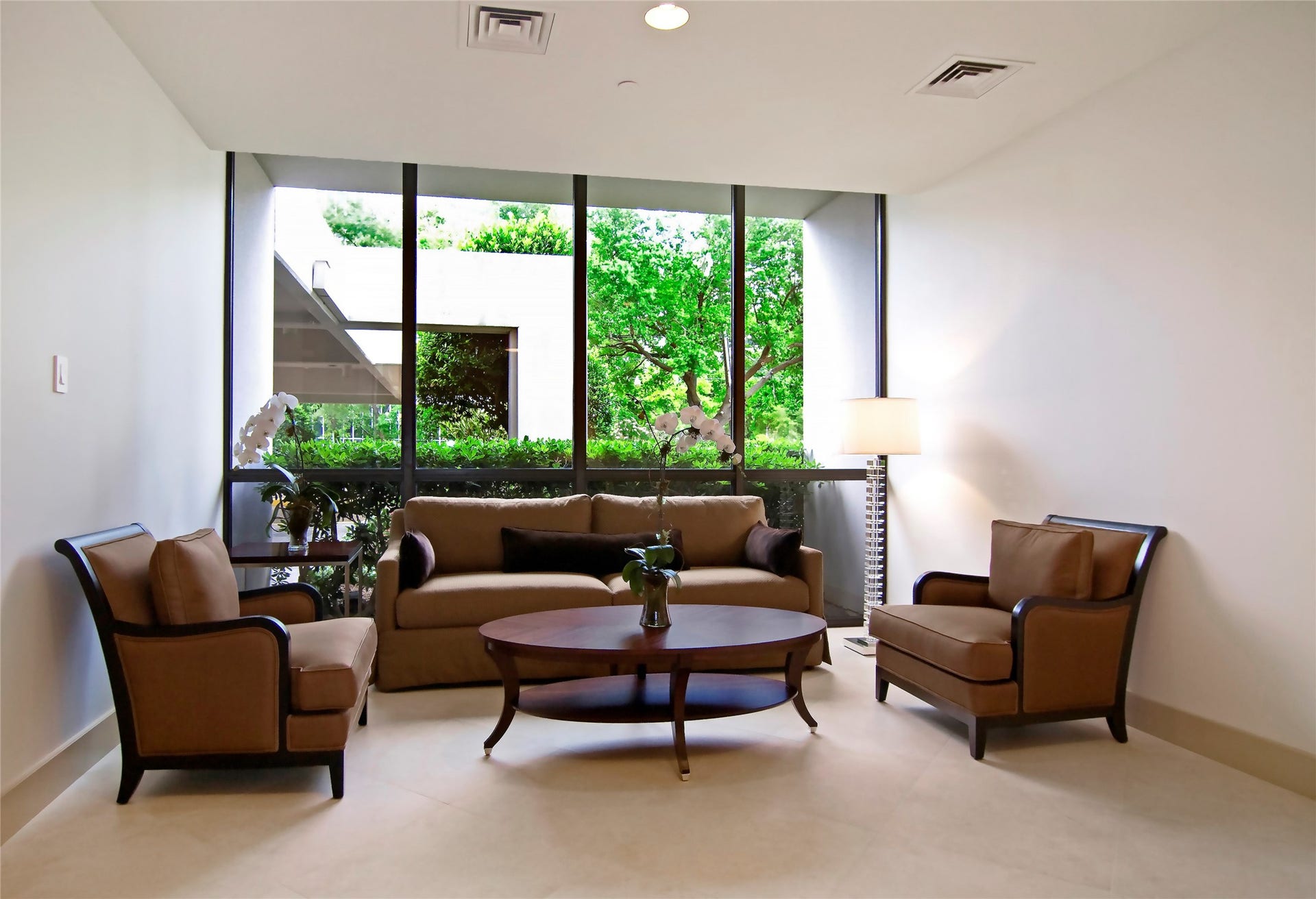 One of the designated reception lounge areas for visitor's convenience