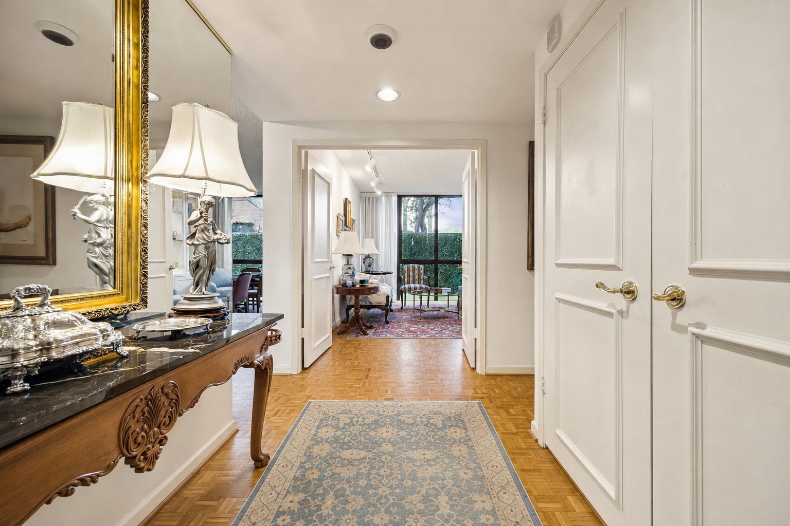 Foyer/entry perspective transitioning into the living space