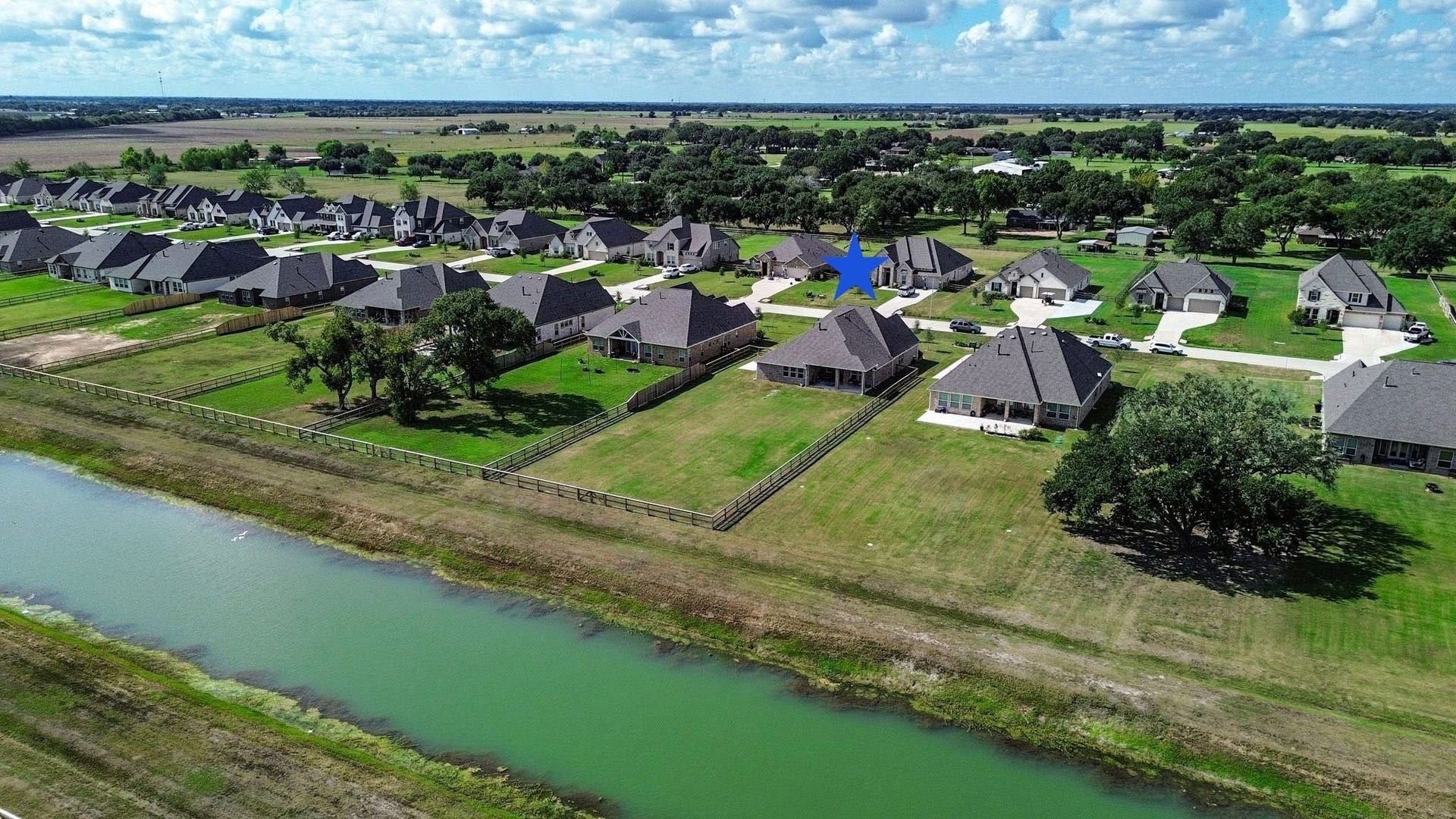 6803 Nichols Landing, Needville, TX 77461 Welcome to 6803 Nichols Landing- Just over a HALF ACRE LOT with WATERVIEW