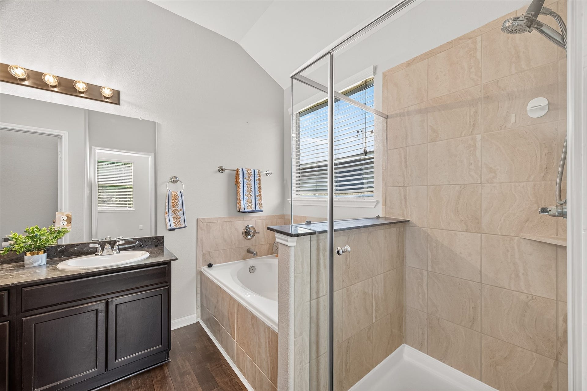 1018 Pleasant Bend, Conroe, TX 77301 Enjoy a touch of spa-like relaxation in this primary bathroom