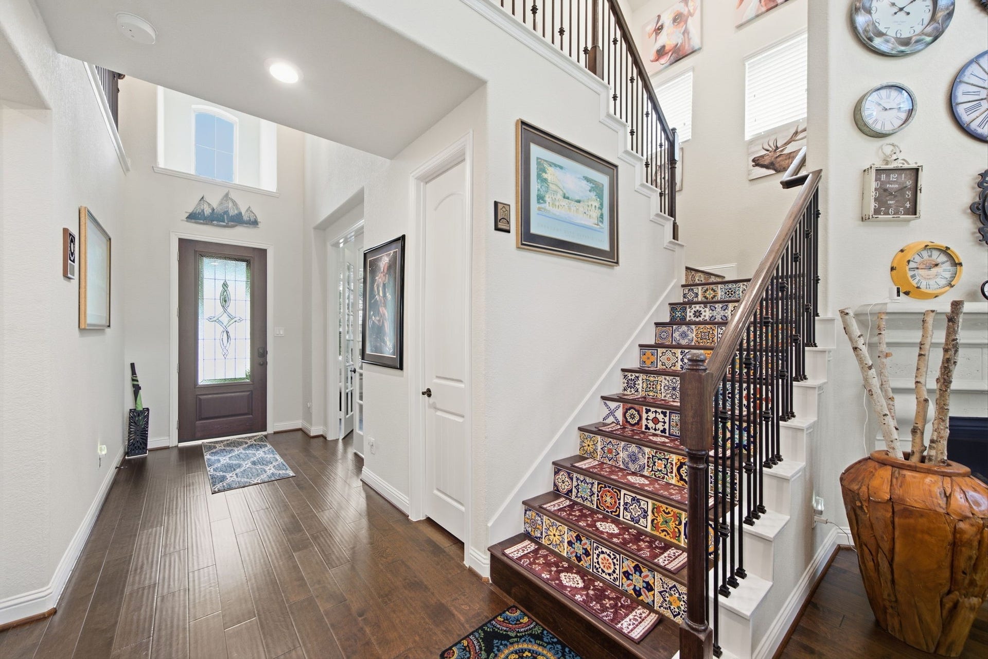 18806 Swansea Creek Drive, New Caney, TX 77357 Staircase featuring, beautiful Spanish tiles.