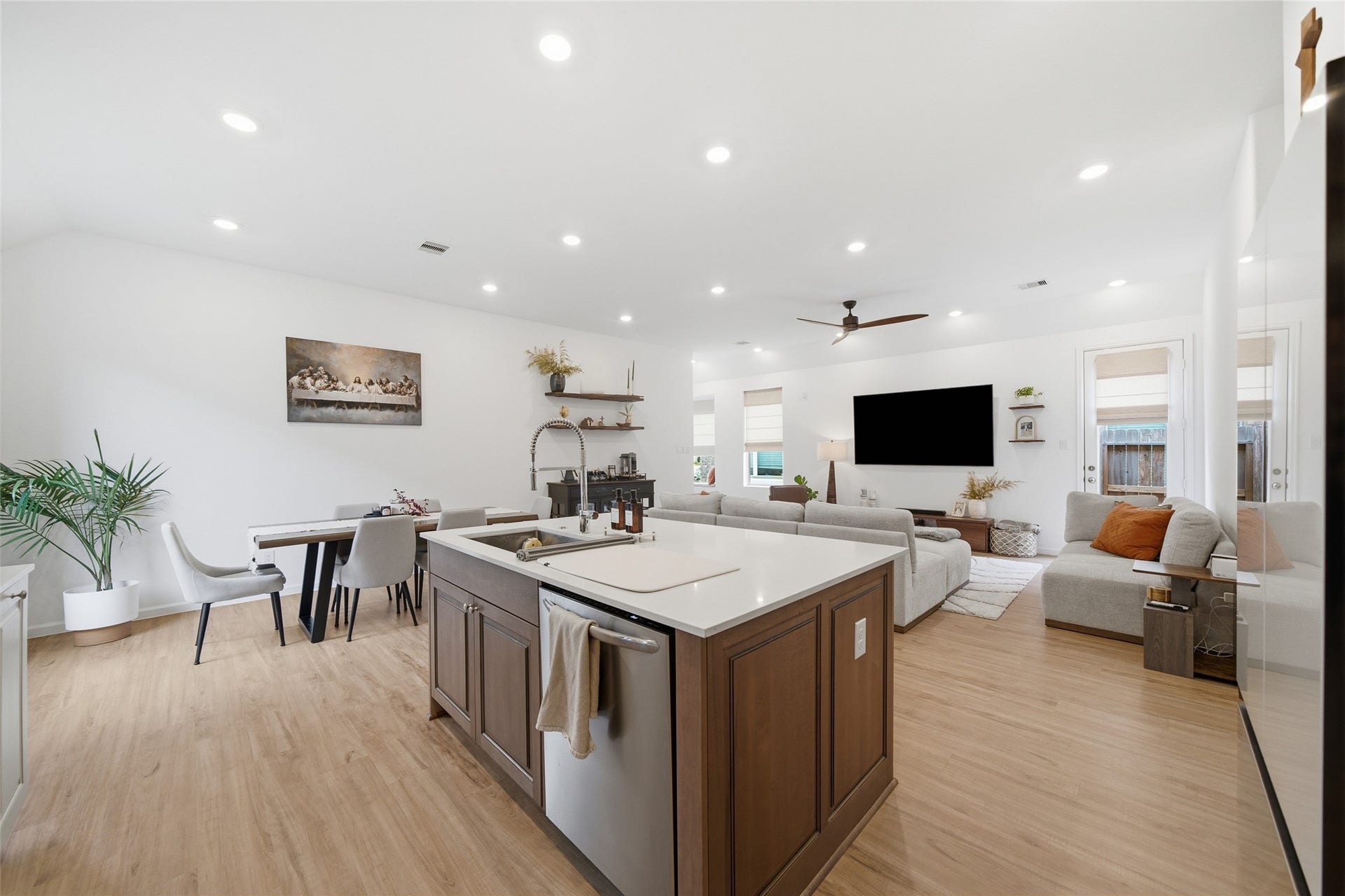 4919 Sand Clouds Drive, Katy, TX 77493 A reverse fire from the kitchen, All the smart features in the home are voice controlled