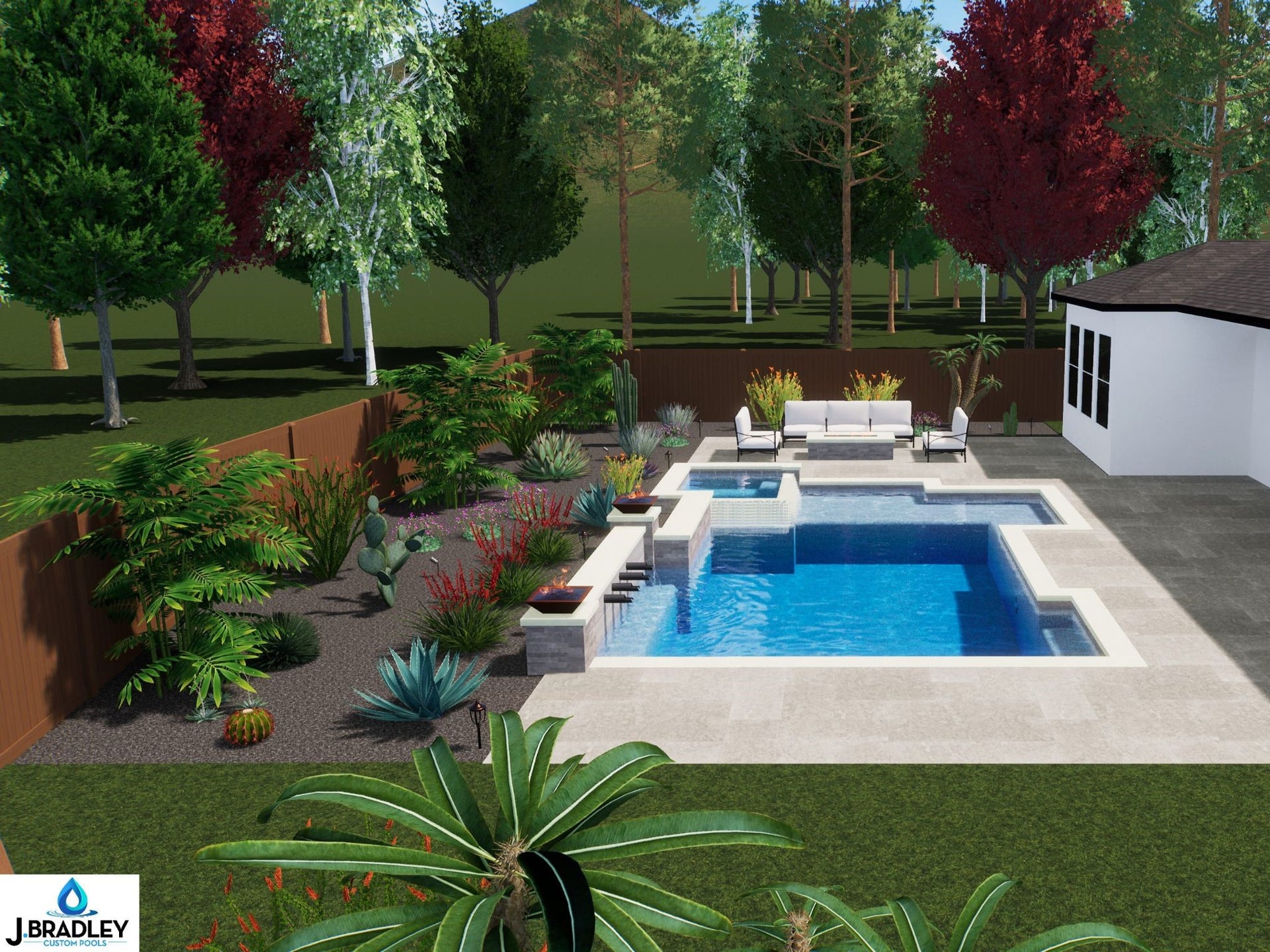 24739 Trull Brook Lane, Spring, TX 77389 Pool rendering by J. Bradley Custom Pools.