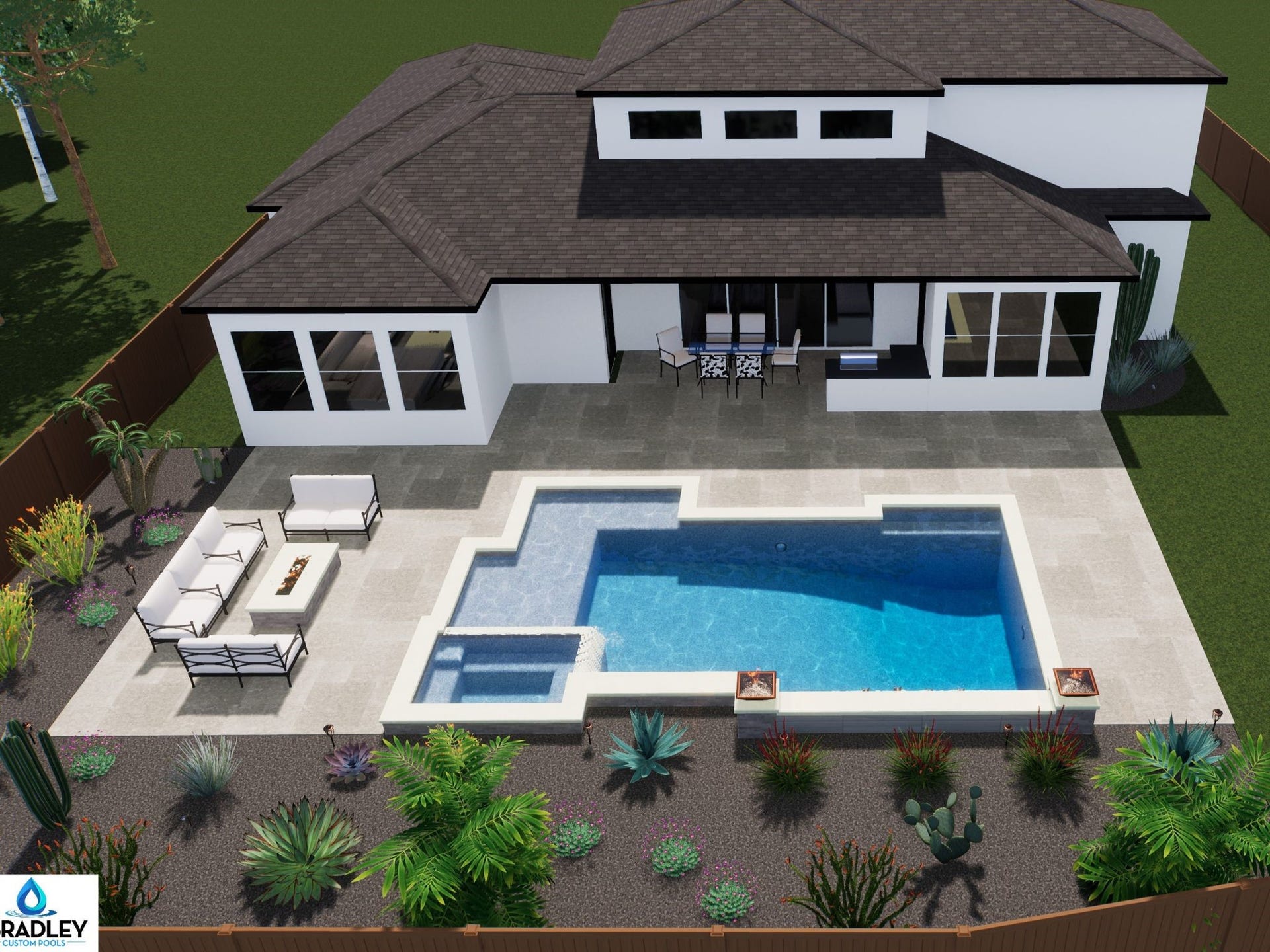 24739 Trull Brook Lane, Spring, TX 77389 Pool rendering by J. Bradley Custom Pools.