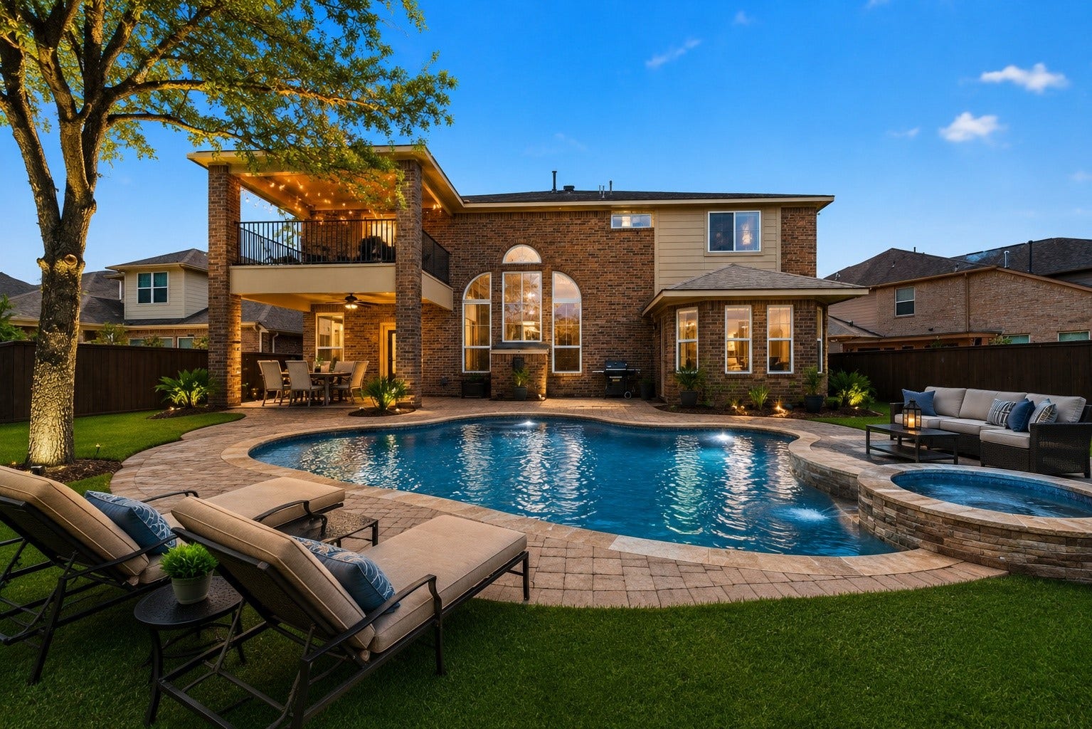 3711 Flat Rock Run, Missouri City, TX 77459 This photo is virtually staged, There is no pool- this is a rendering of what a pool would look like