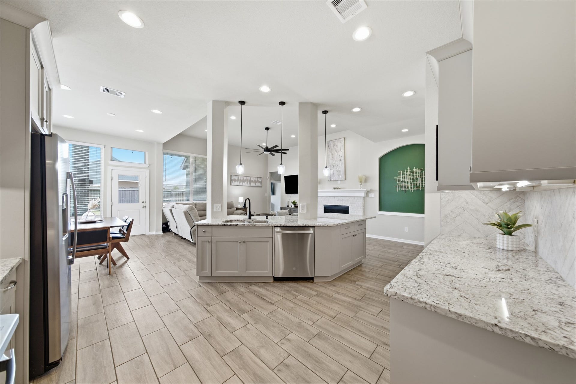 30302 Iris Circle Court, Brookshire, TX 77423 The large, open kitchen provides generous counter space and seamlessly connects to the living and dining areasideal for everyday living and entertaining.