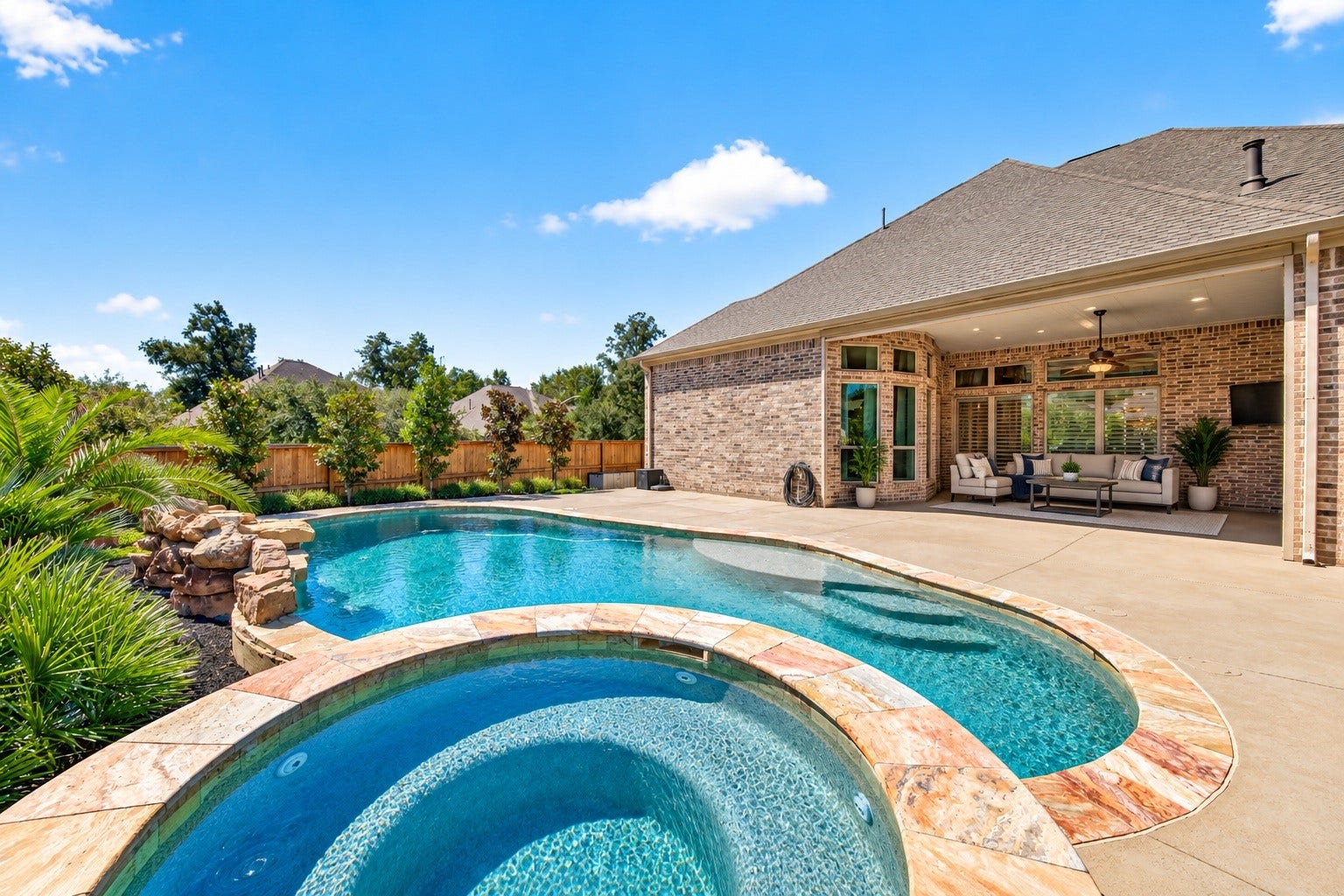 18902 Carson Glen Drive, New Caney, TX 77357 Patio area virtually staged to show a different perspective