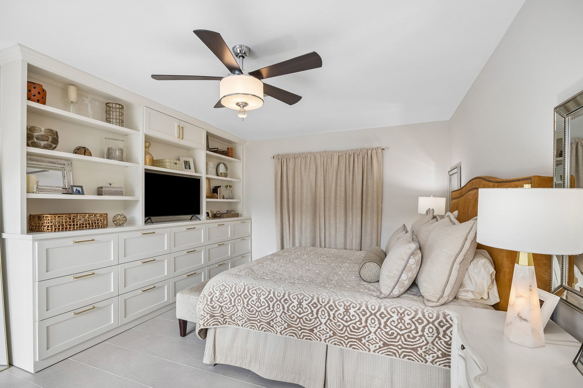 12314 Honeywood Trail, Houston, TX 77077 Opposite view of Primary Bedroom showcases the custom built-in cabinetry providing an abundance of storage.