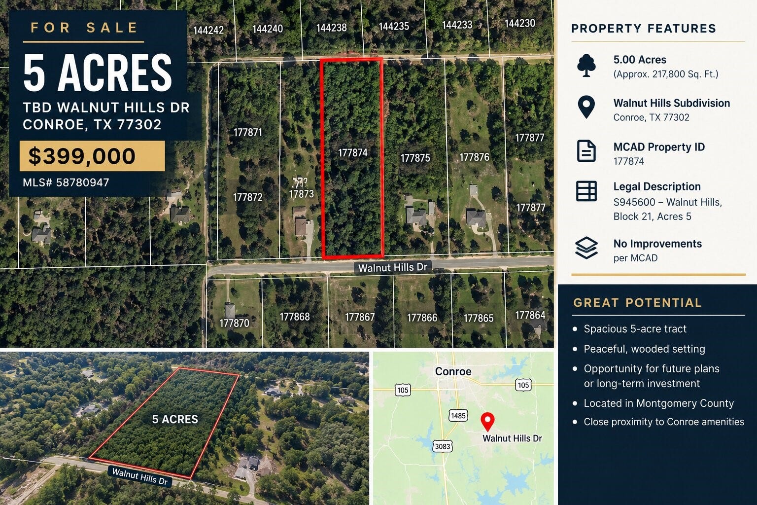 TBD Walnut Hills Drive, Conroe, TX 77302 TBD Walnut Hills Drive, Conroe, TX 77302