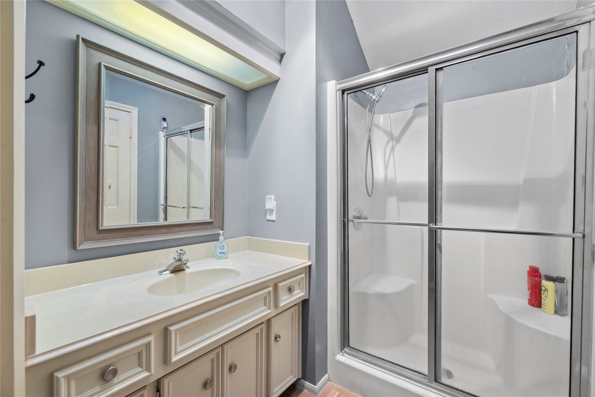 One of two full upstairs bathrooms.