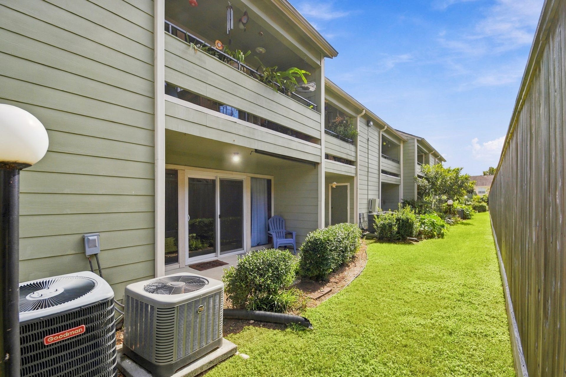 14777 Wunderlich Drive, #413, Houston, TX 77069 You have a nice private area behind the condo with grass. The HOA Maintains it, so you can just enjoy! The HVAC system is newer as well as the water heater!