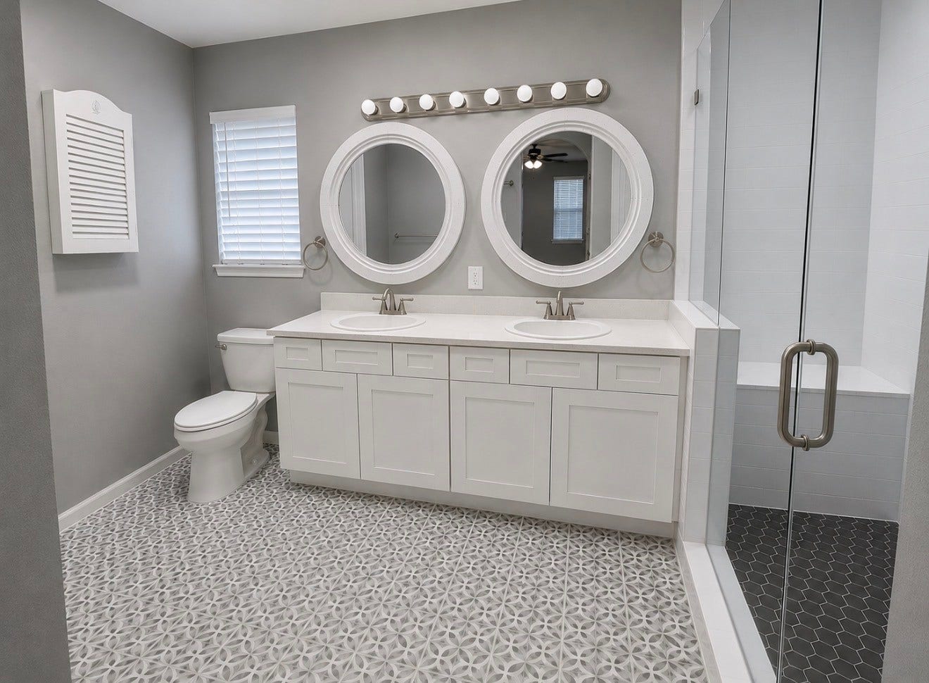 Double vanity.