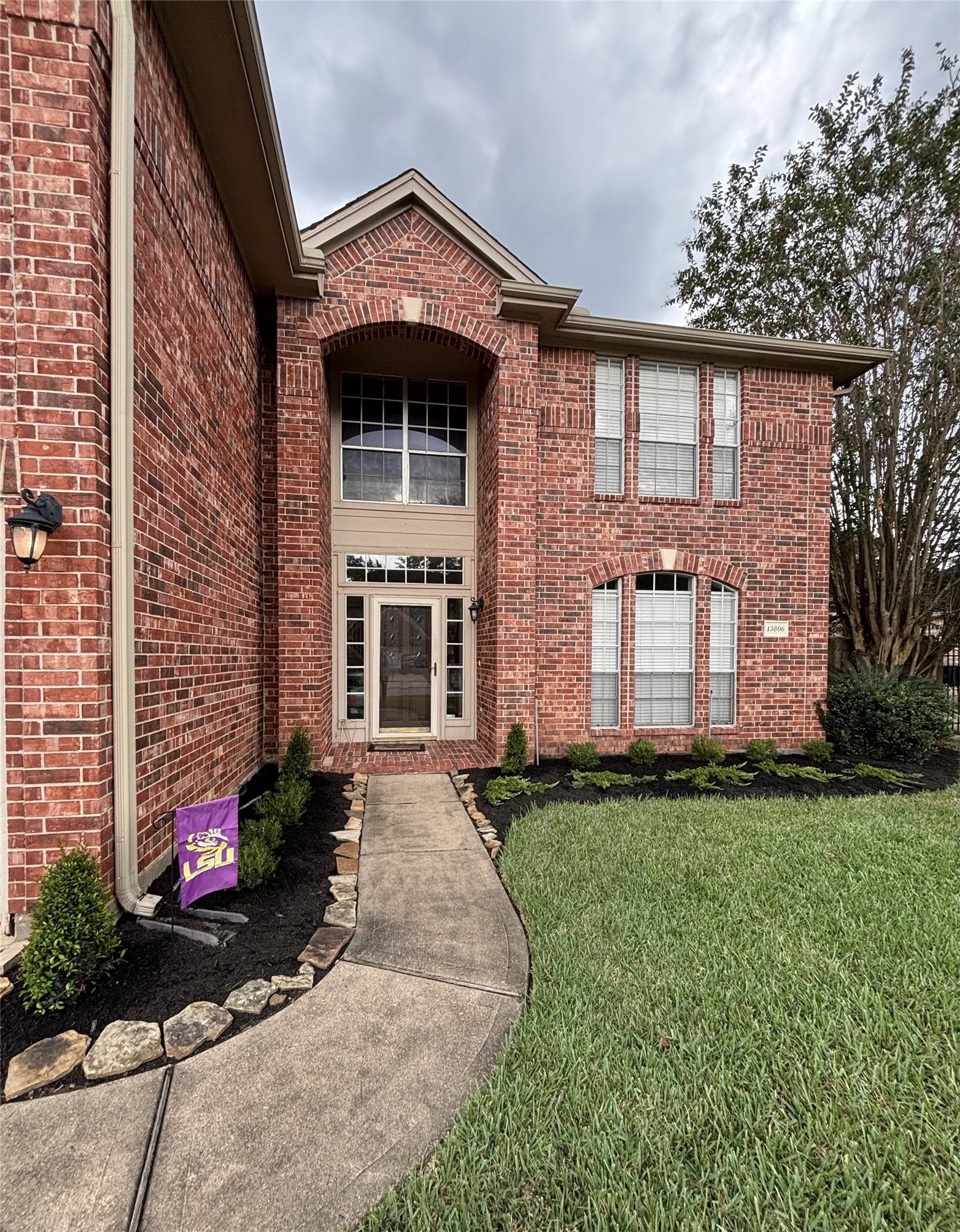15806 Laurel Cove, Tomball, TX 77377 Exterior elevation, close-up view
